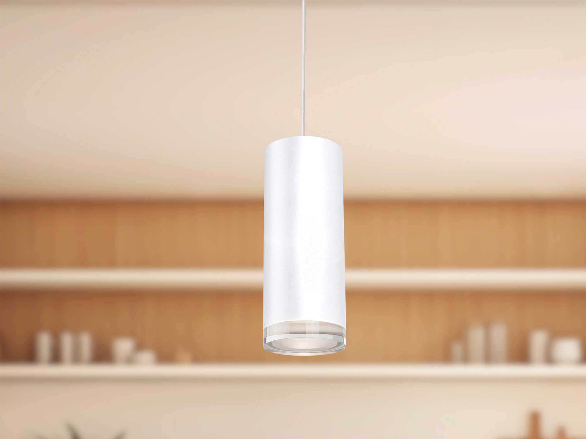 Kuzco Lighting Cameo White Cylinder Mini Pendant