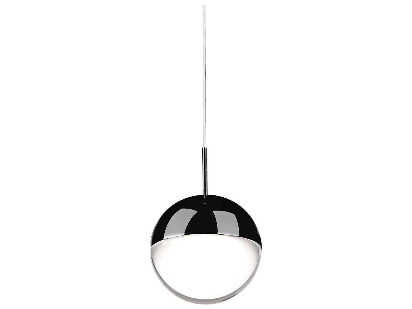 Kuzco Lighting Pluto Black Chrome Globe Mini Pendant