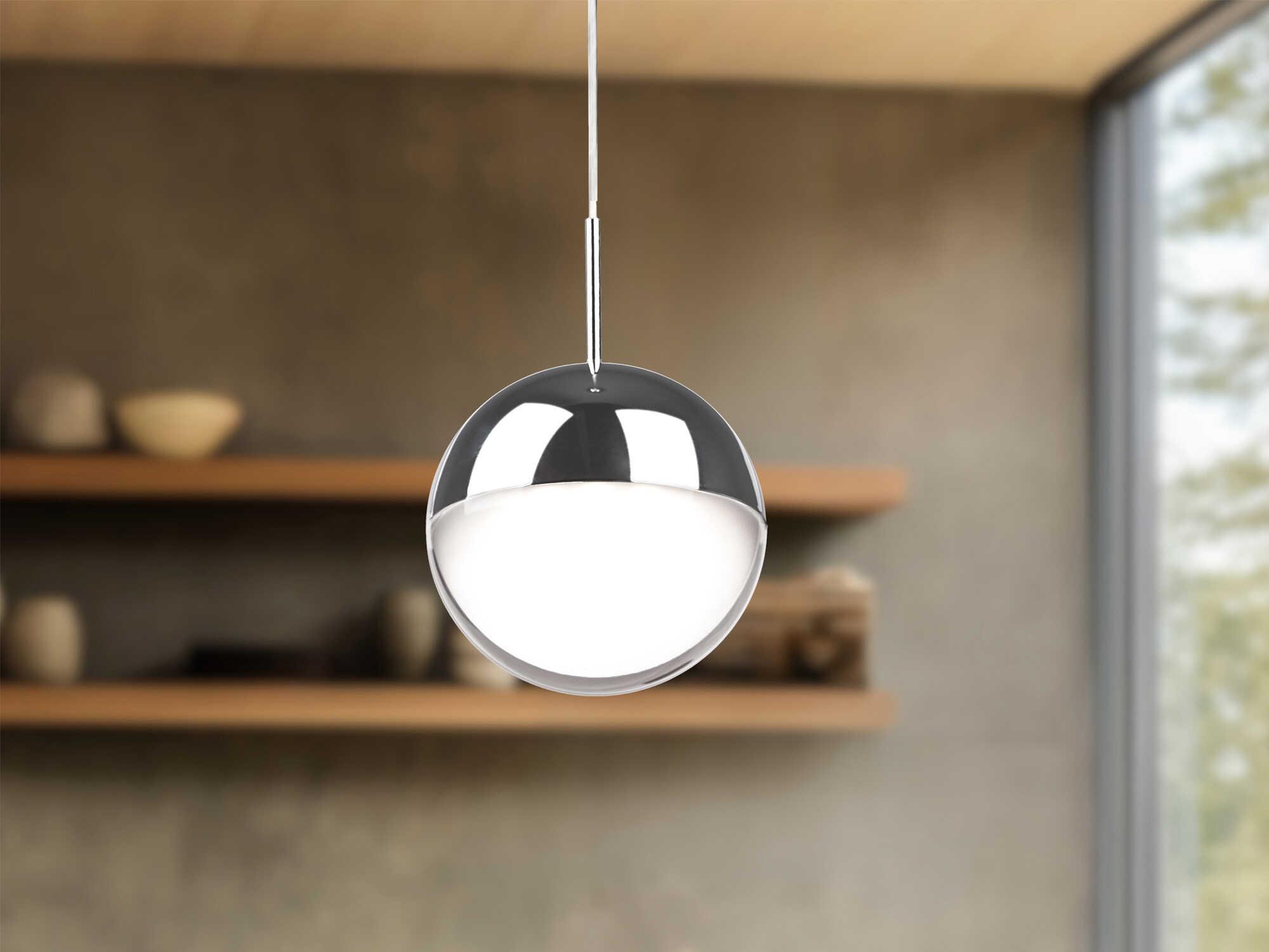 Kuzco Lighting Pluto Chrome Globe Mini Pendant