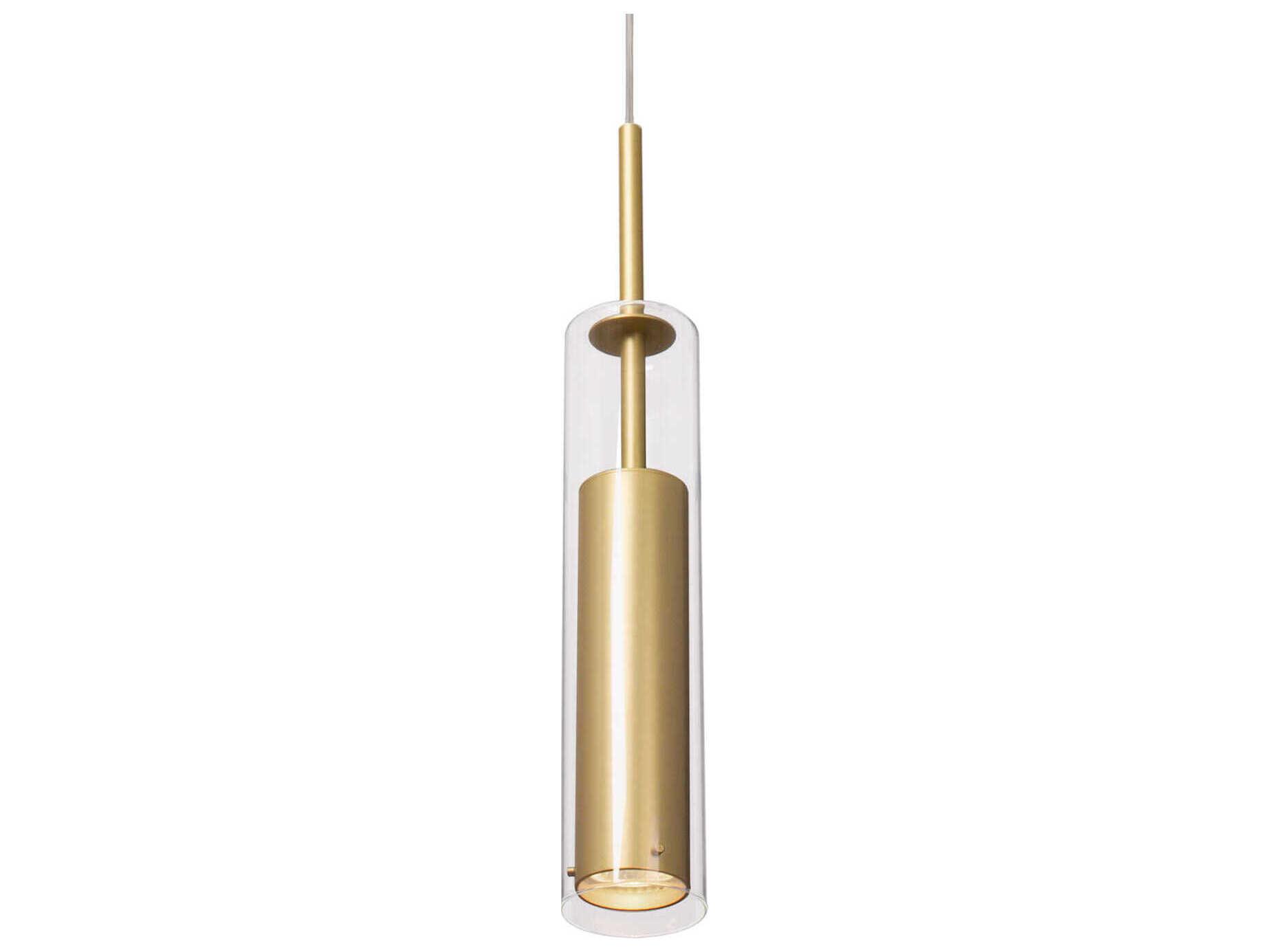 Kuzco Lighting Jarvis 1-Light Brushed Gold Cylinder Mini Pendant