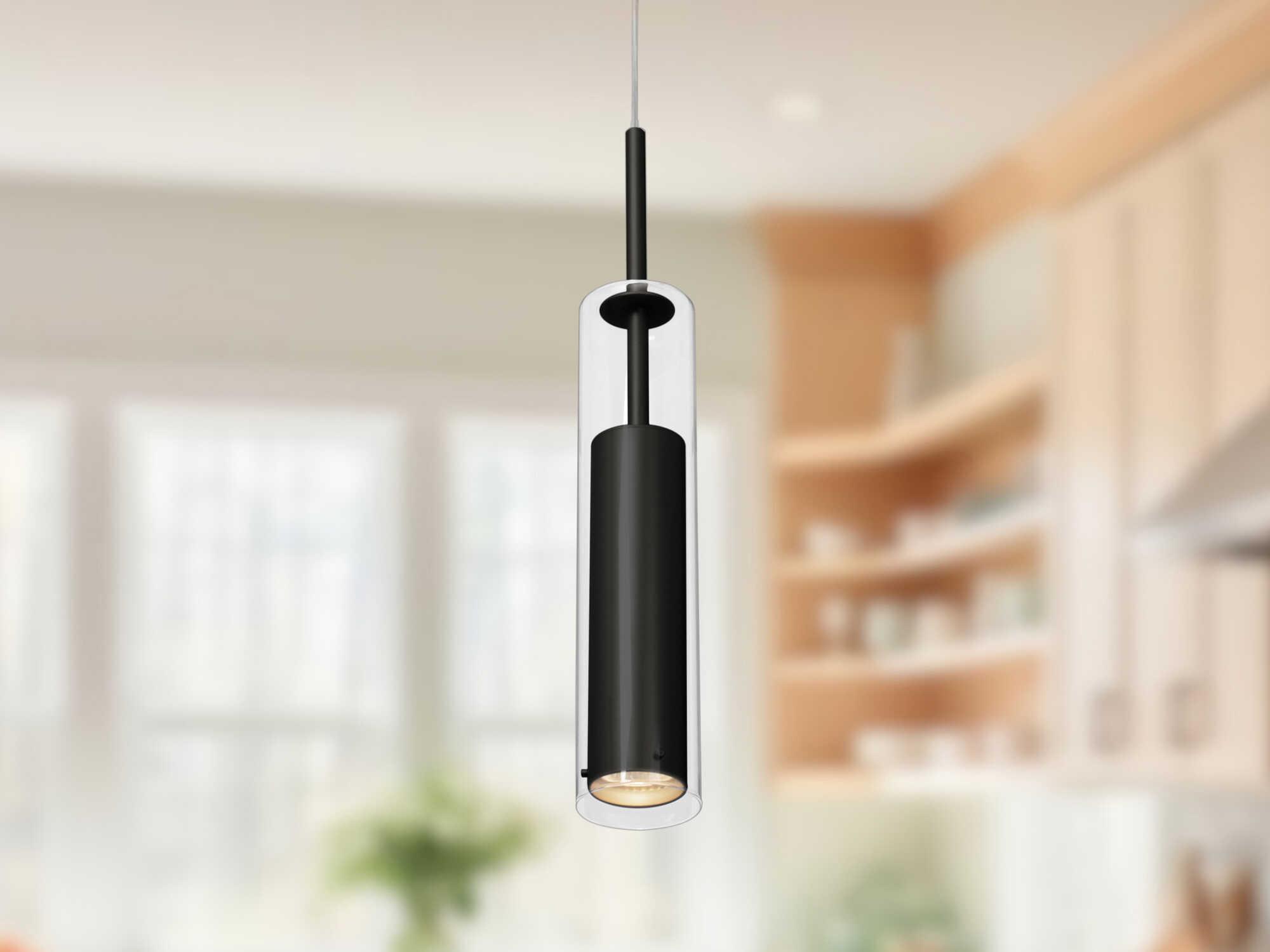 Kuzco Lighting Jarvis 1-Light Black Cylinder Mini Pendant