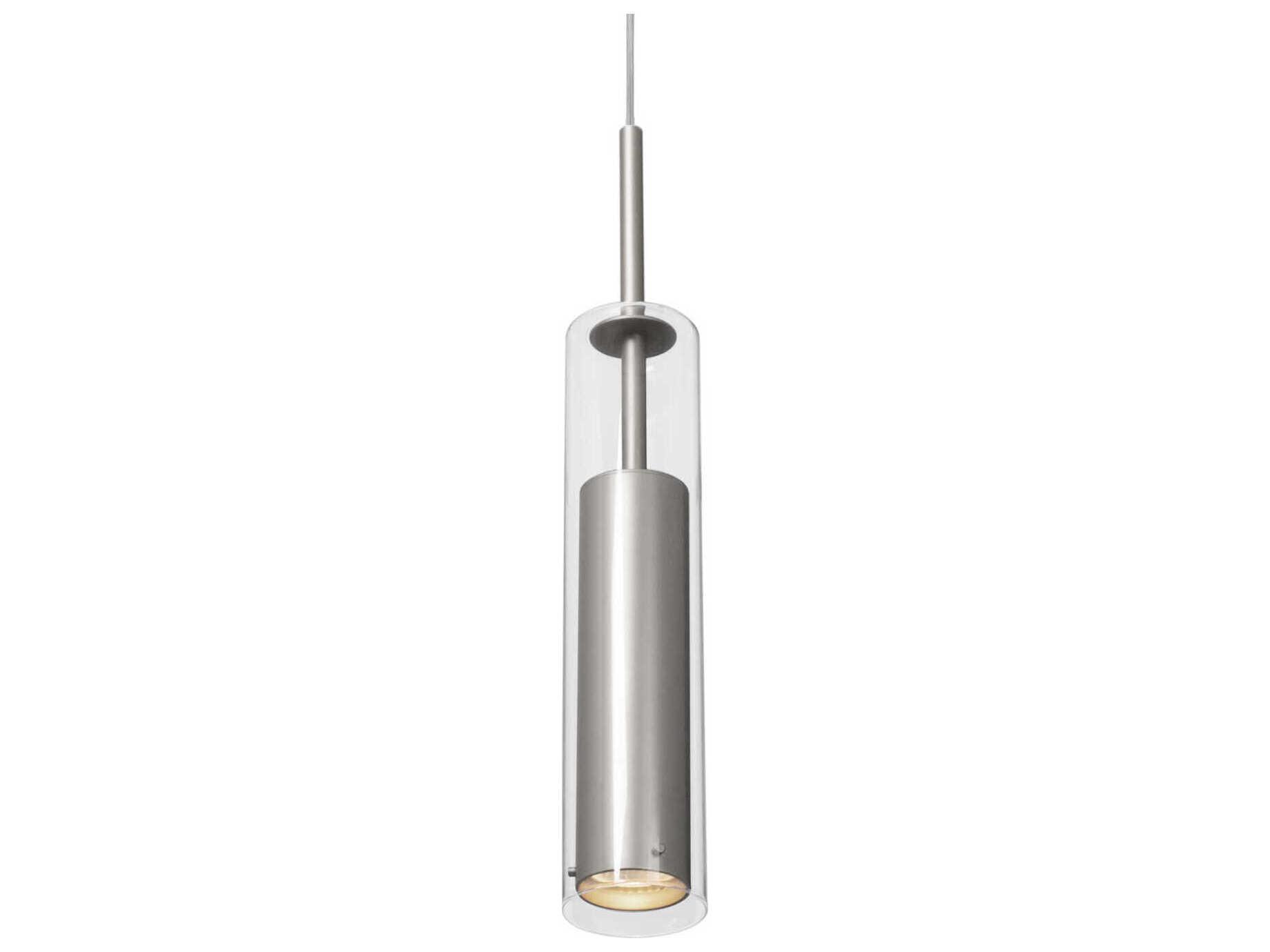 Kuzco Lighting Jarvis 1-Light Brushed Nickel Cylinder Mini Pendant