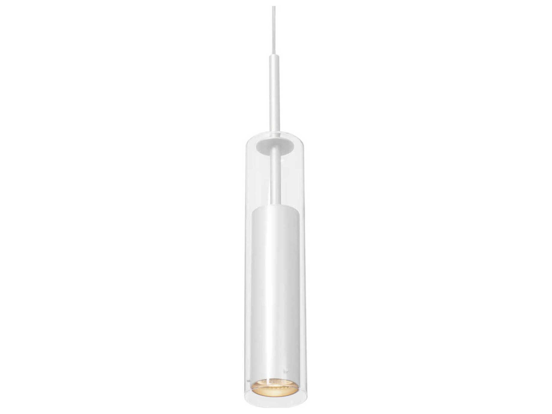 Kuzco Lighting Jarvis 1-Light White Cylinder Mini Pendant