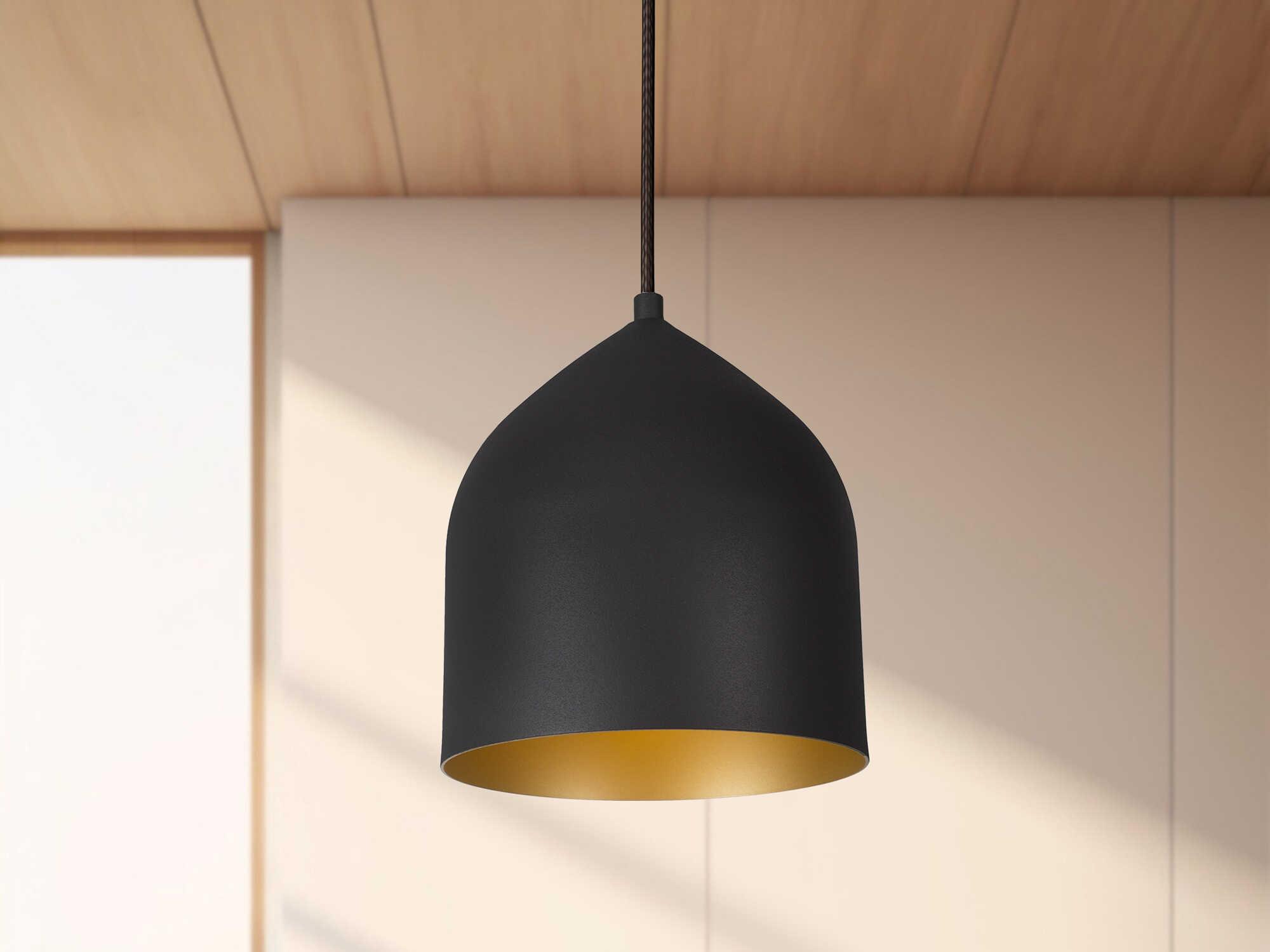 Kuzco Lighting Helena 1-Light Black Gold Bell Mini Pendant