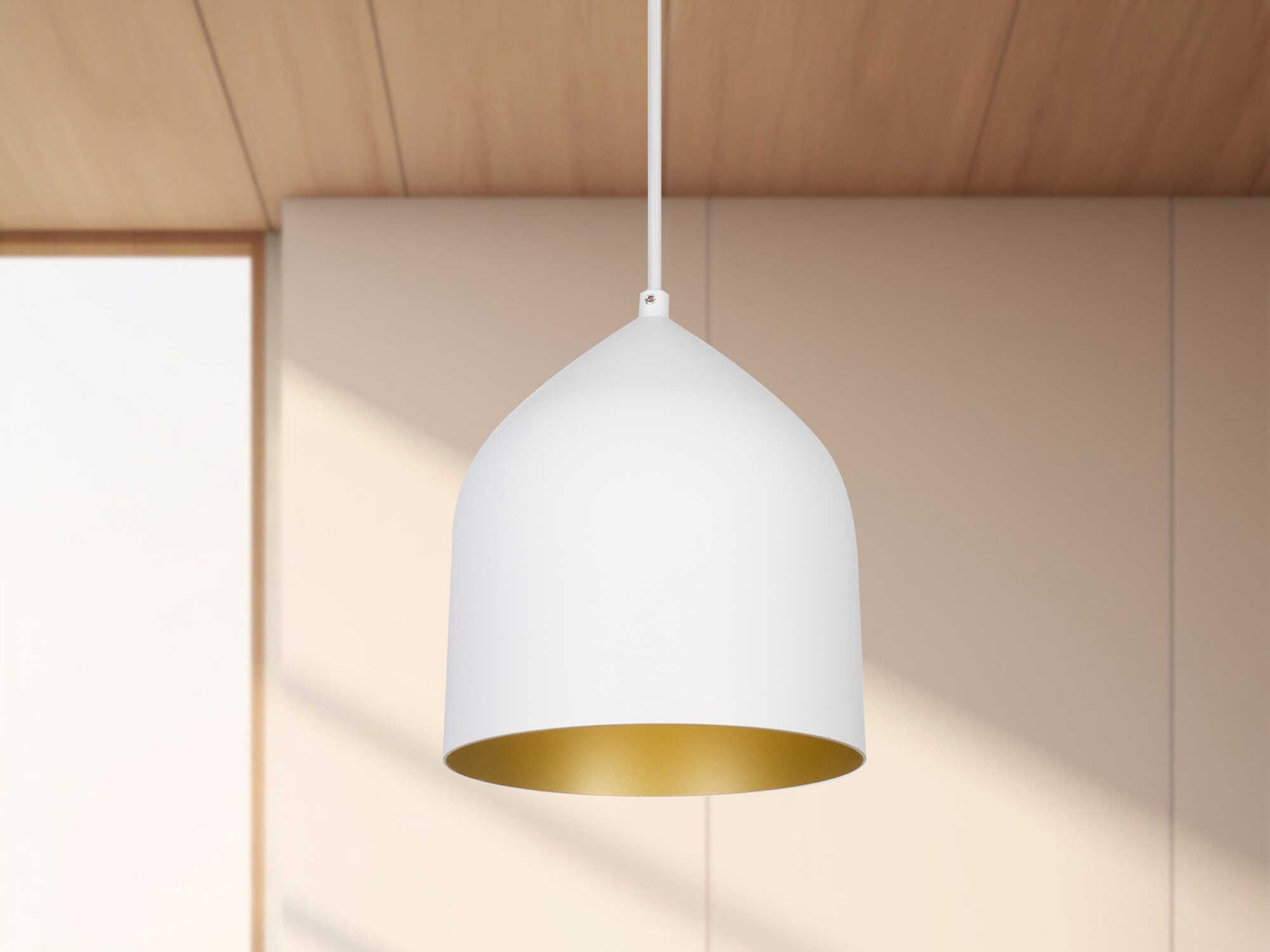 Kuzco Lighting Helena 1-Light White Gold Bell Mini Pendant