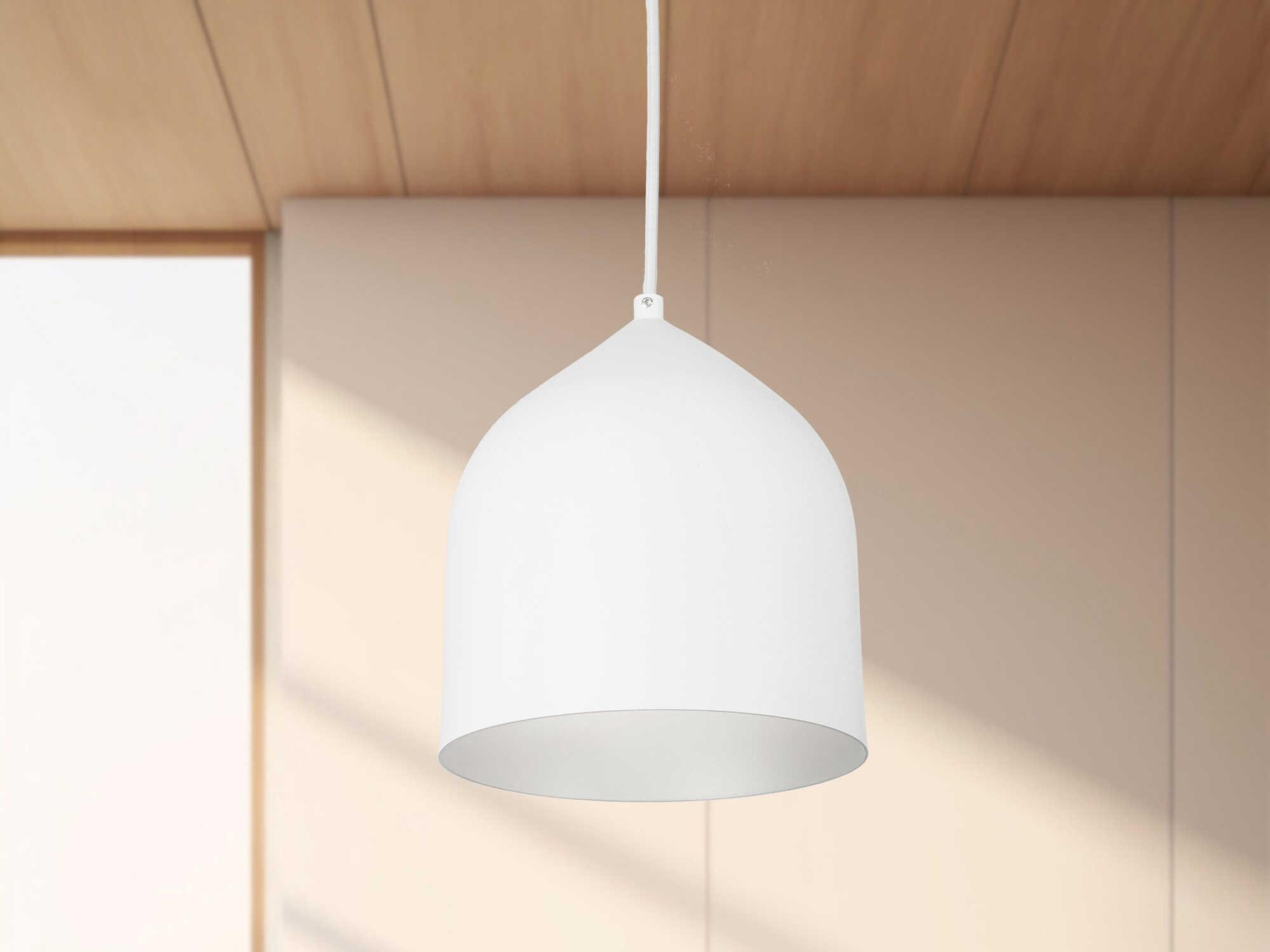 Kuzco Lighting Helena 1-Light White Silver Bell Mini Pendant