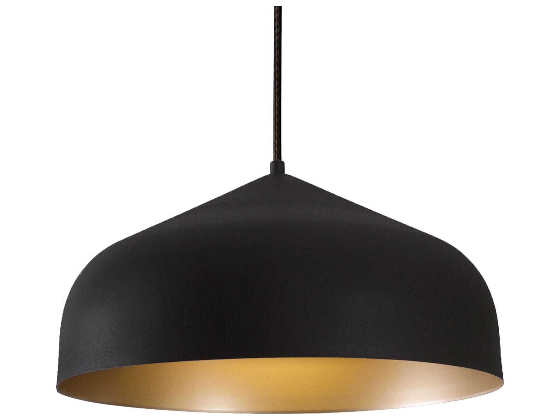 Kuzco Lighting Helena 1-Light Black Gold Dome Pendant