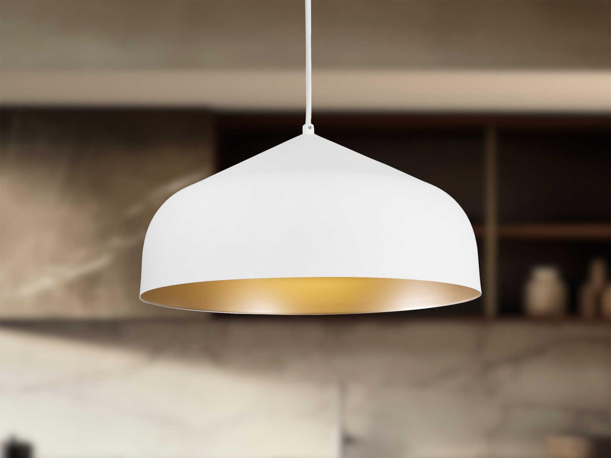 Kuzco Lighting Helena 1-Light White Gold Dome Pendant