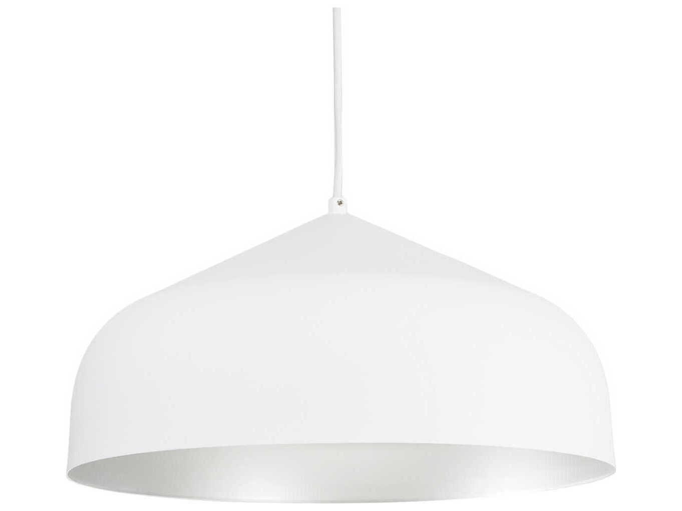 Kuzco Lighting Helena 1-Light White Silver Dome Pendant