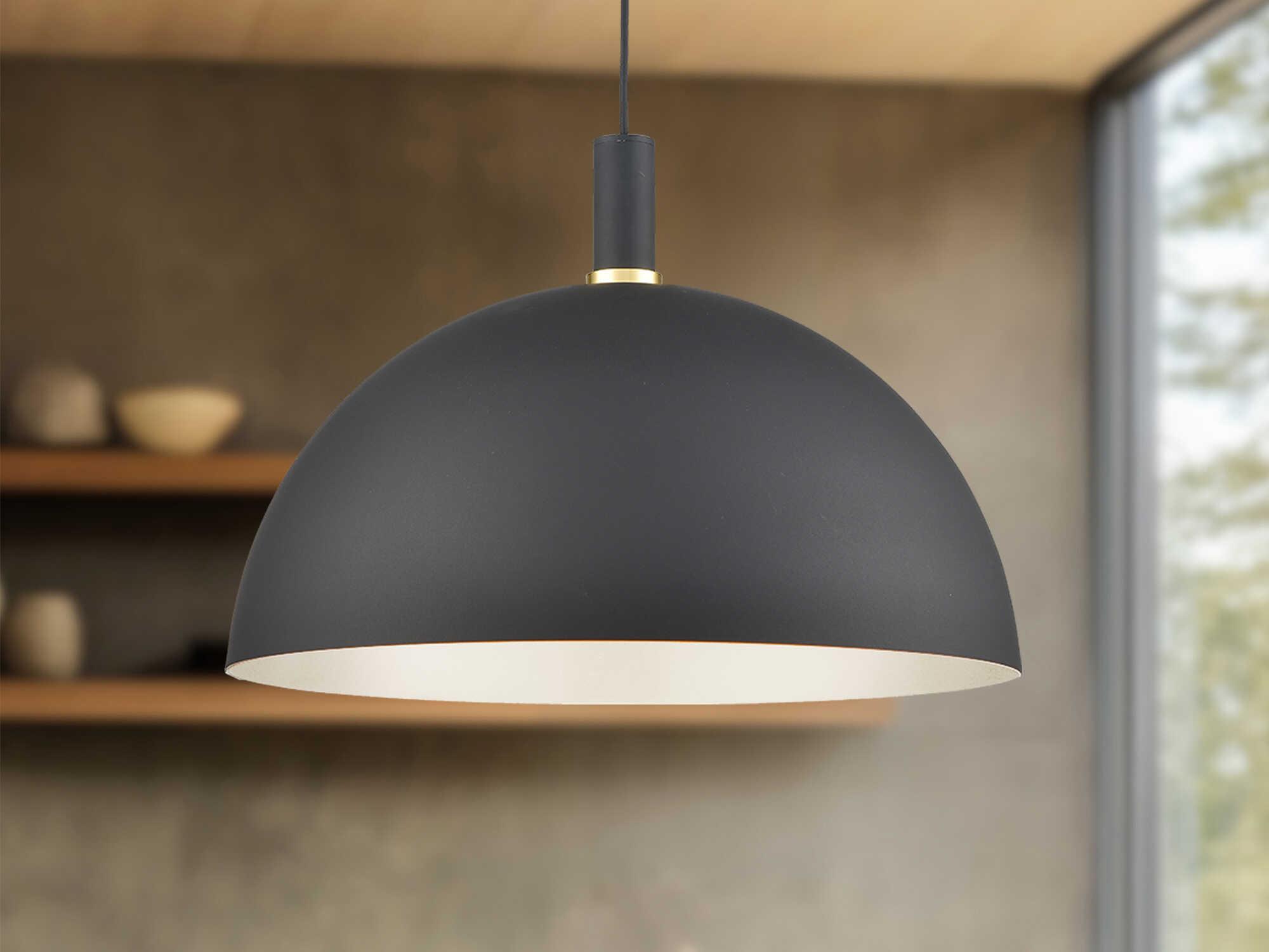 Kuzco Lighting Archibald 1-Light Black Gold Dome Pendant