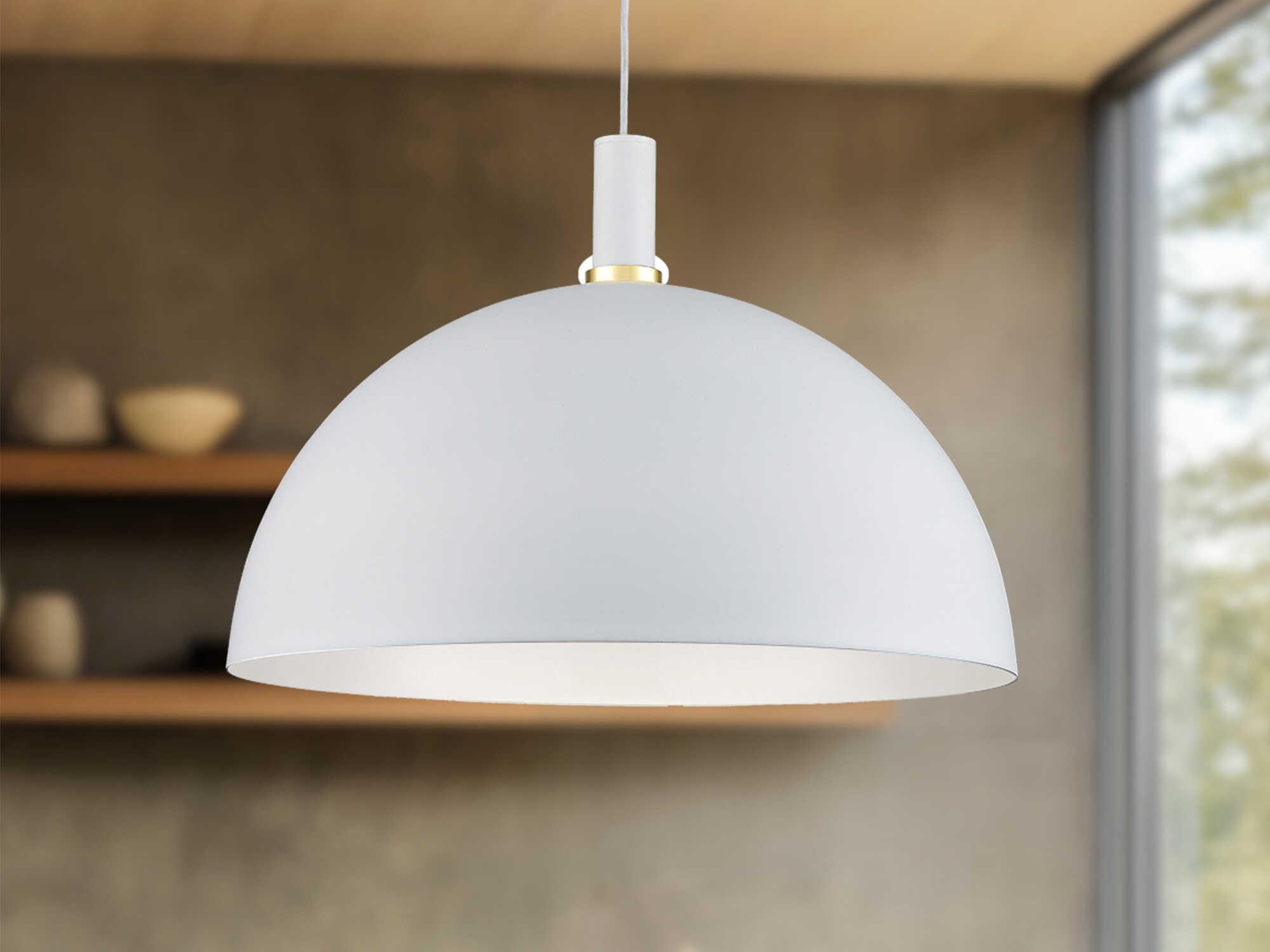 Kuzco Lighting Archibald 1-Light White Gold Dome Pendant