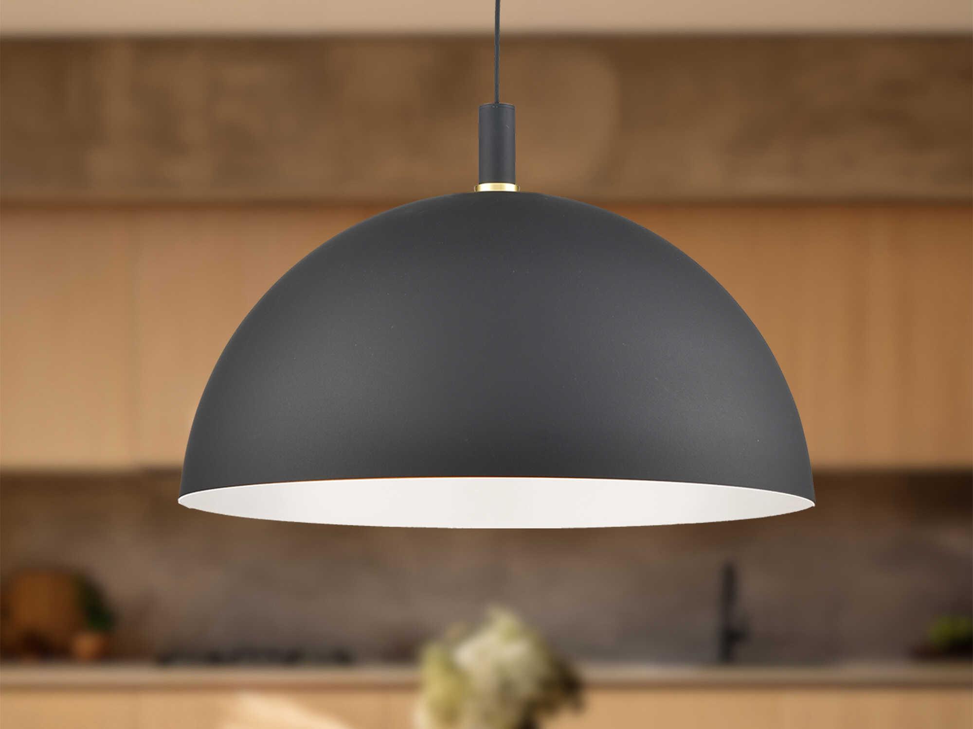 Kuzco Lighting Archibald 1-Light Black Gold Dome Pendant