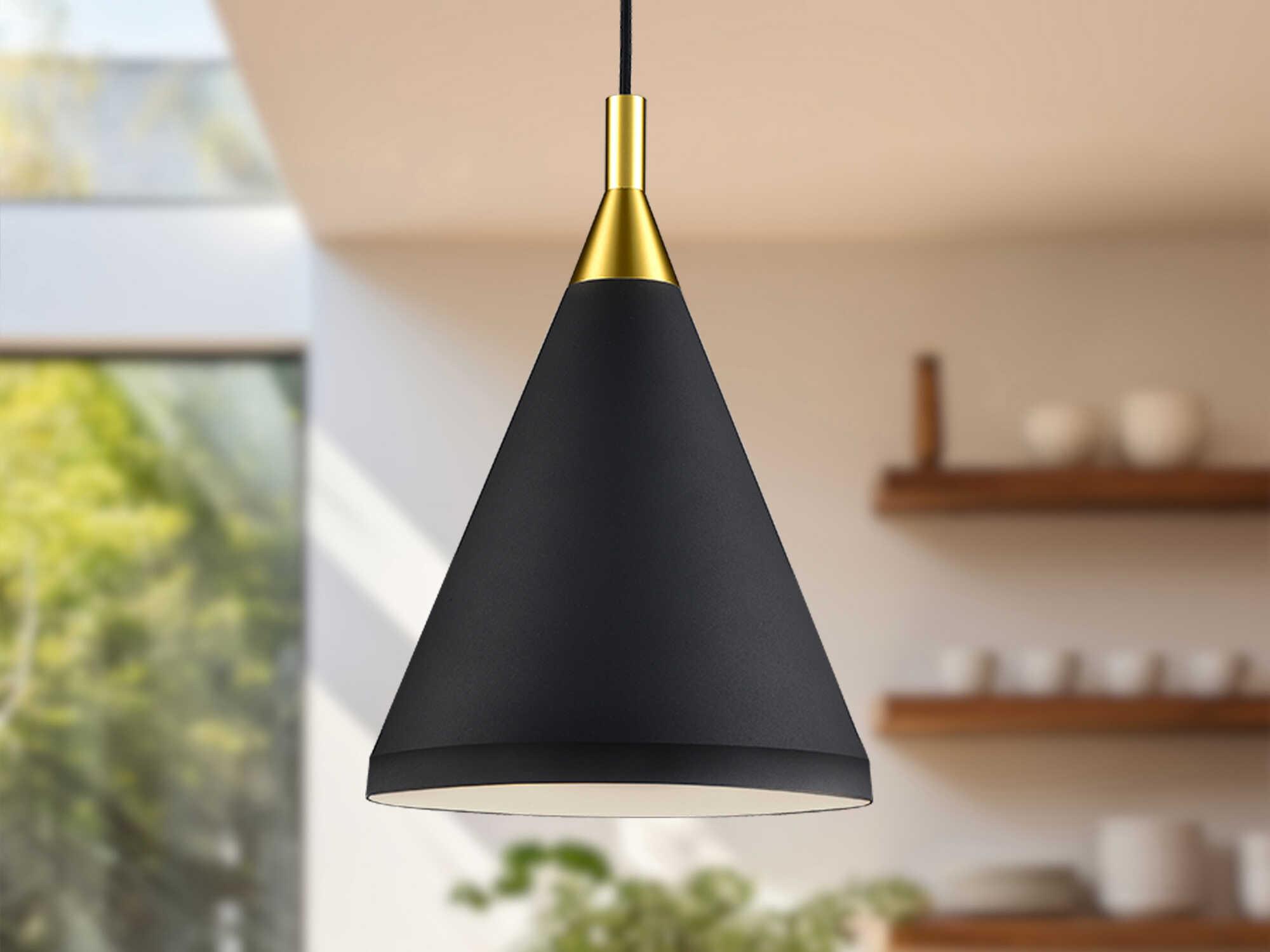 Kuzco Lighting Dorothy 1-Light Black Gold Mini Pendant