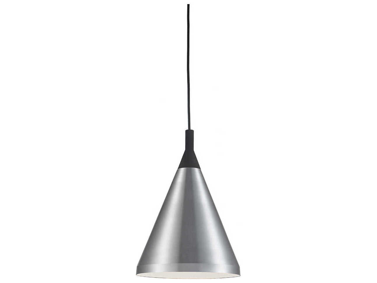 Kuzco Lighting Dorothy 1-Light Brushed Nickel Black Mini Pendant