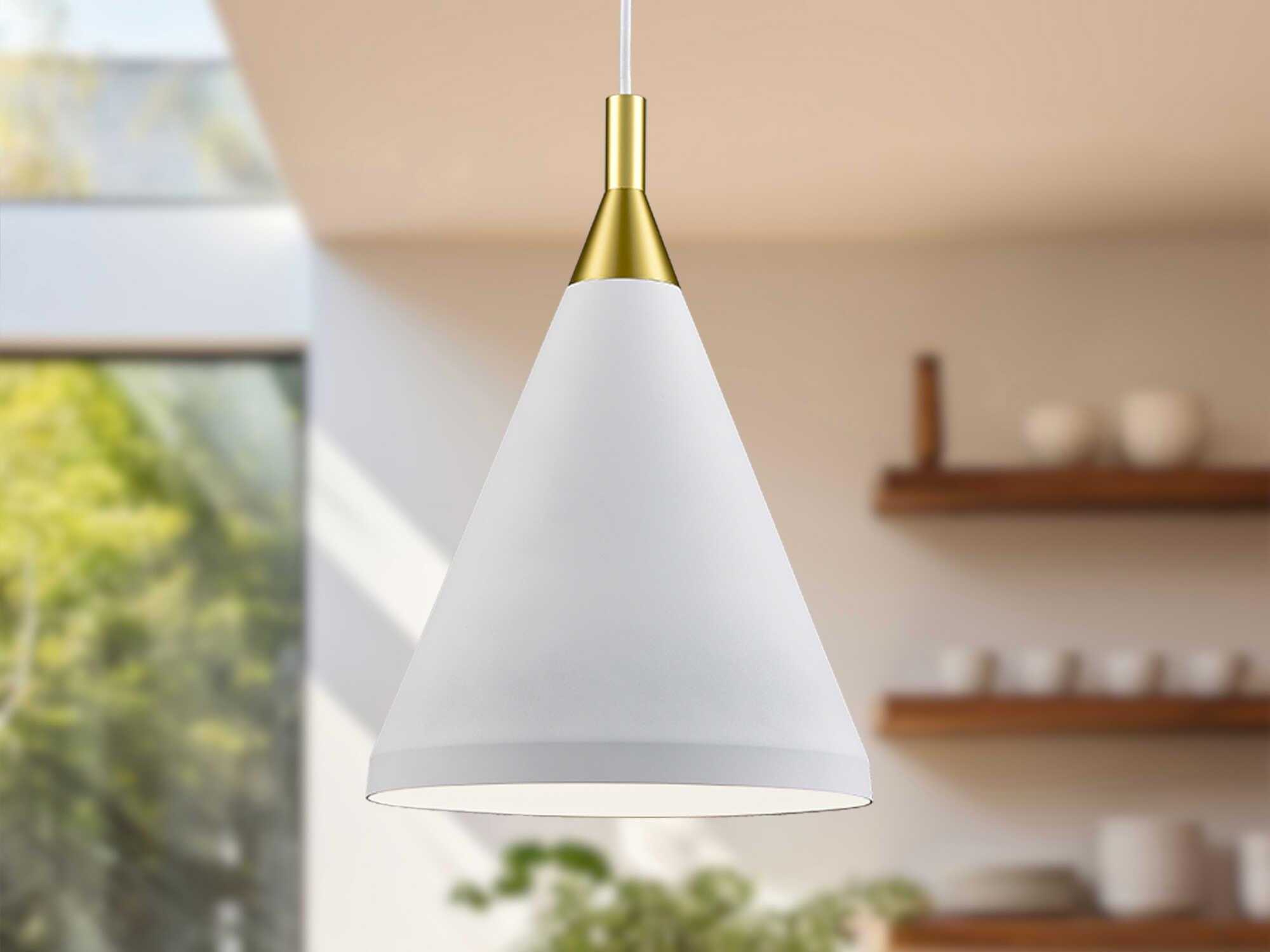 Kuzco Lighting Dorothy 1-Light White Gold Mini Pendant