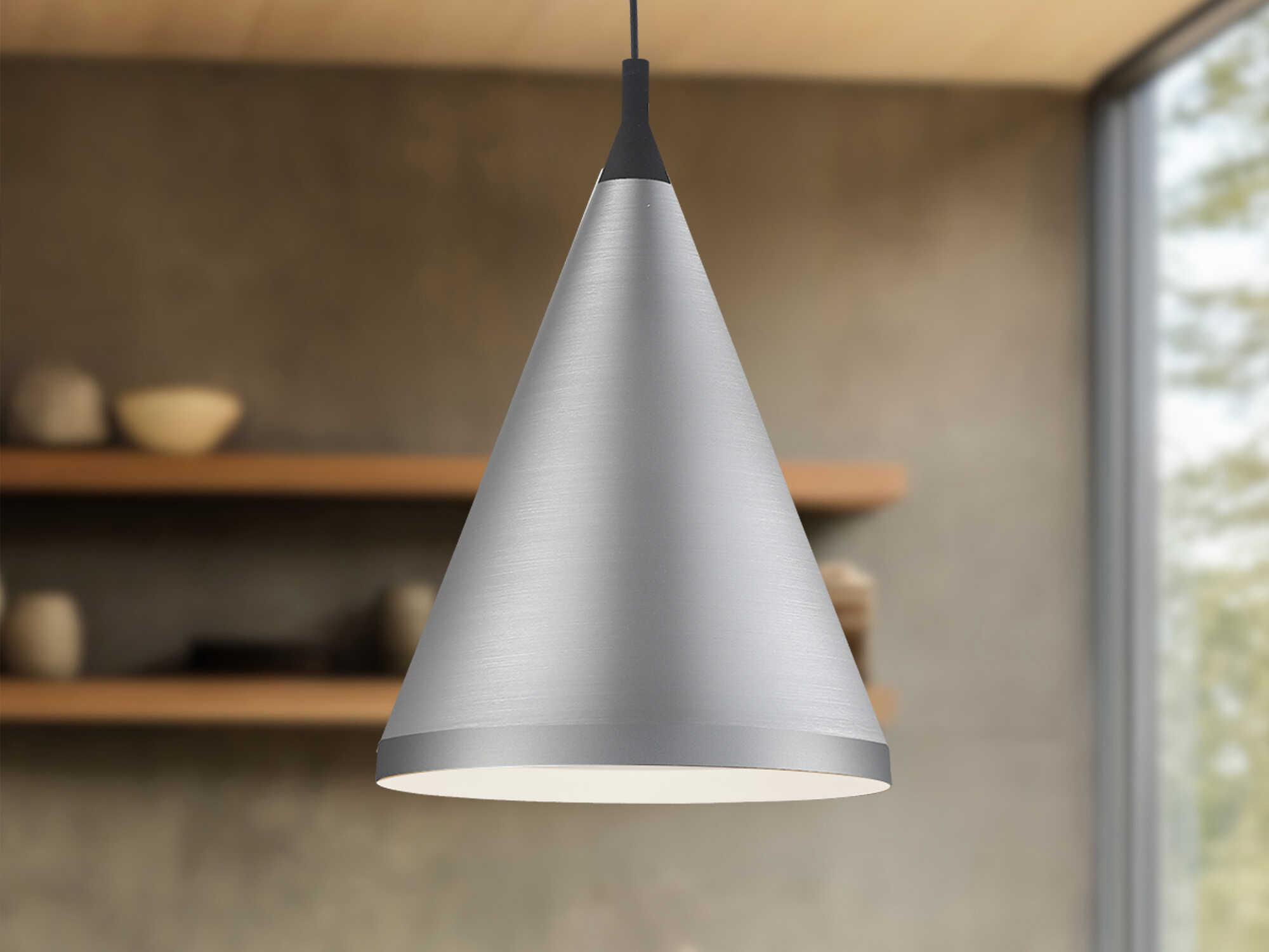 Kuzco Lighting Dorothy 1-Light Brushed Nickel Black Pendant