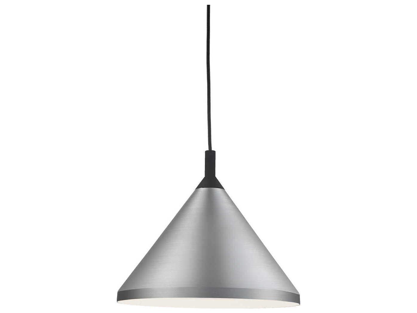 Kuzco Lighting Dorothy 1-Light Brushed Nickel Black Pendant