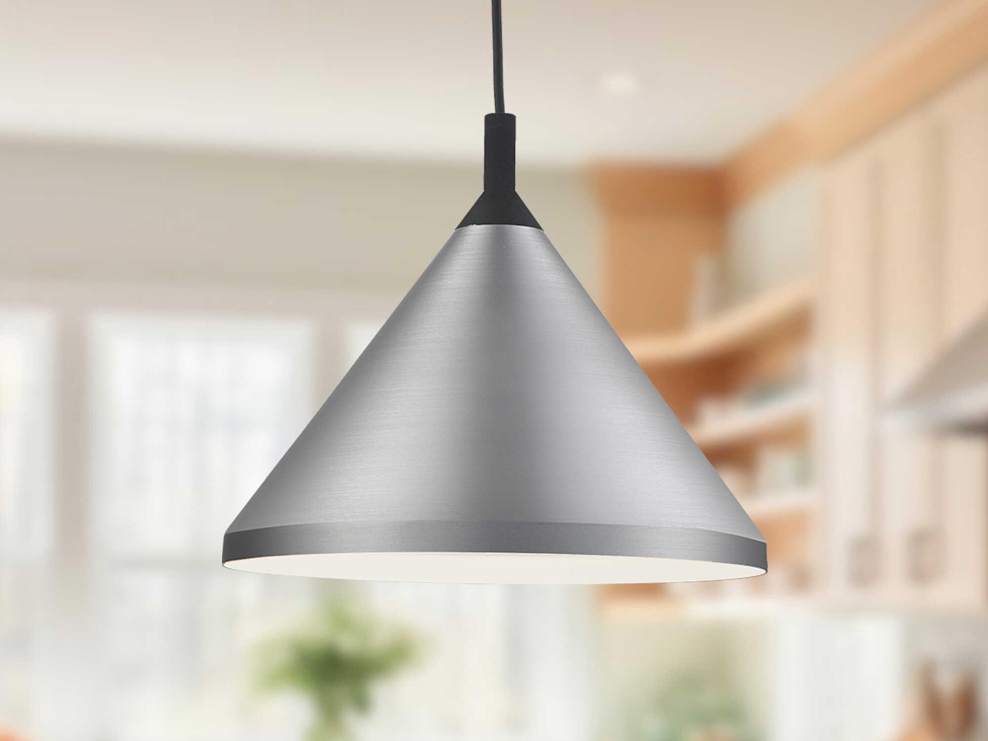 Kuzco Lighting Dorothy 1-Light Brushed Nickel Black Pendant