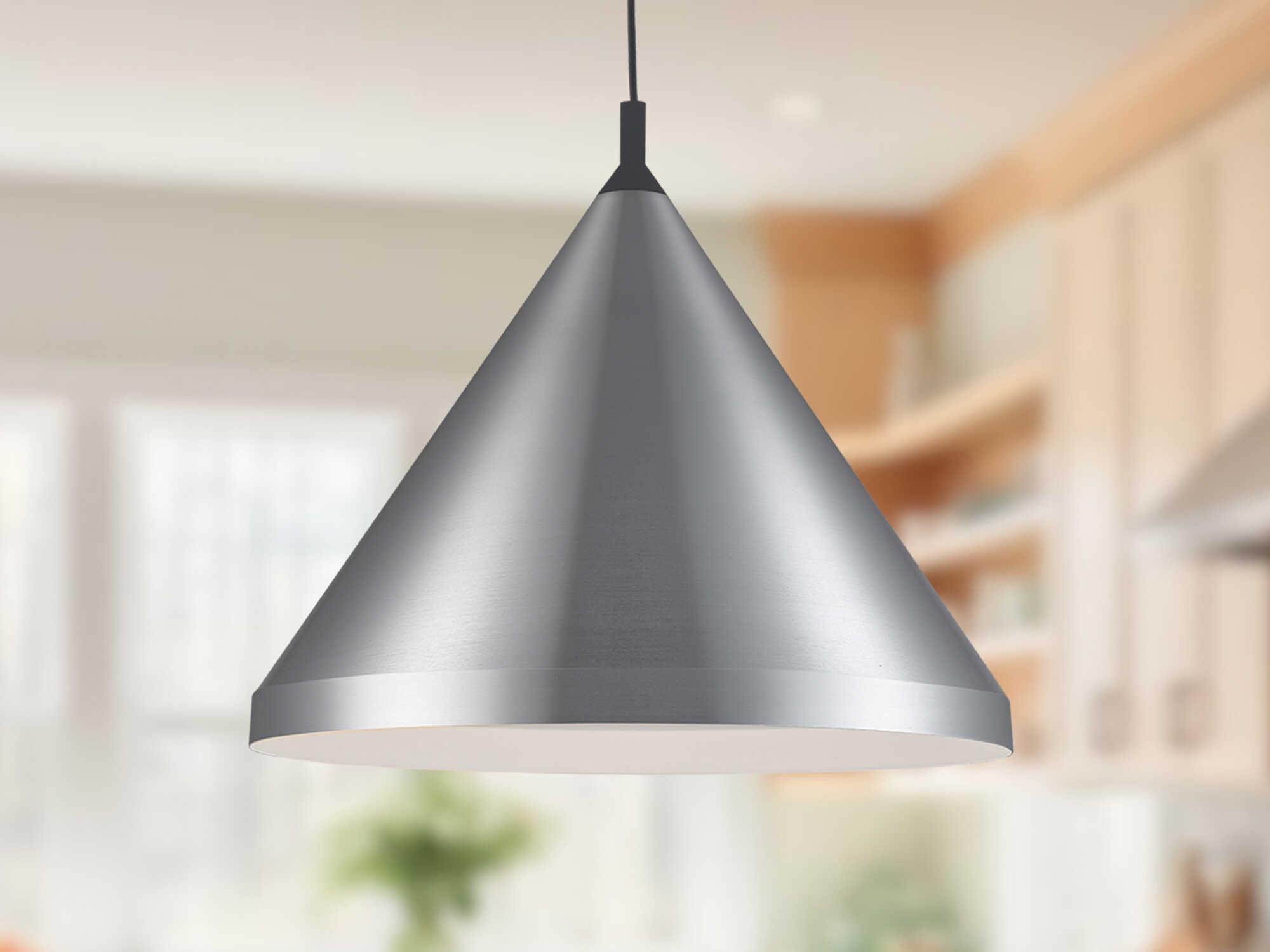 Kuzco Lighting Dorothy 1-Light Brushed Nickel Black Pendant