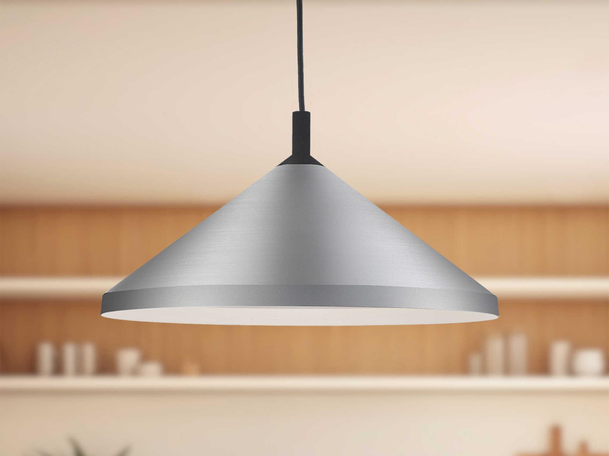 Kuzco Lighting Dorothy 1-Light Brushed Nickel Black Pendant