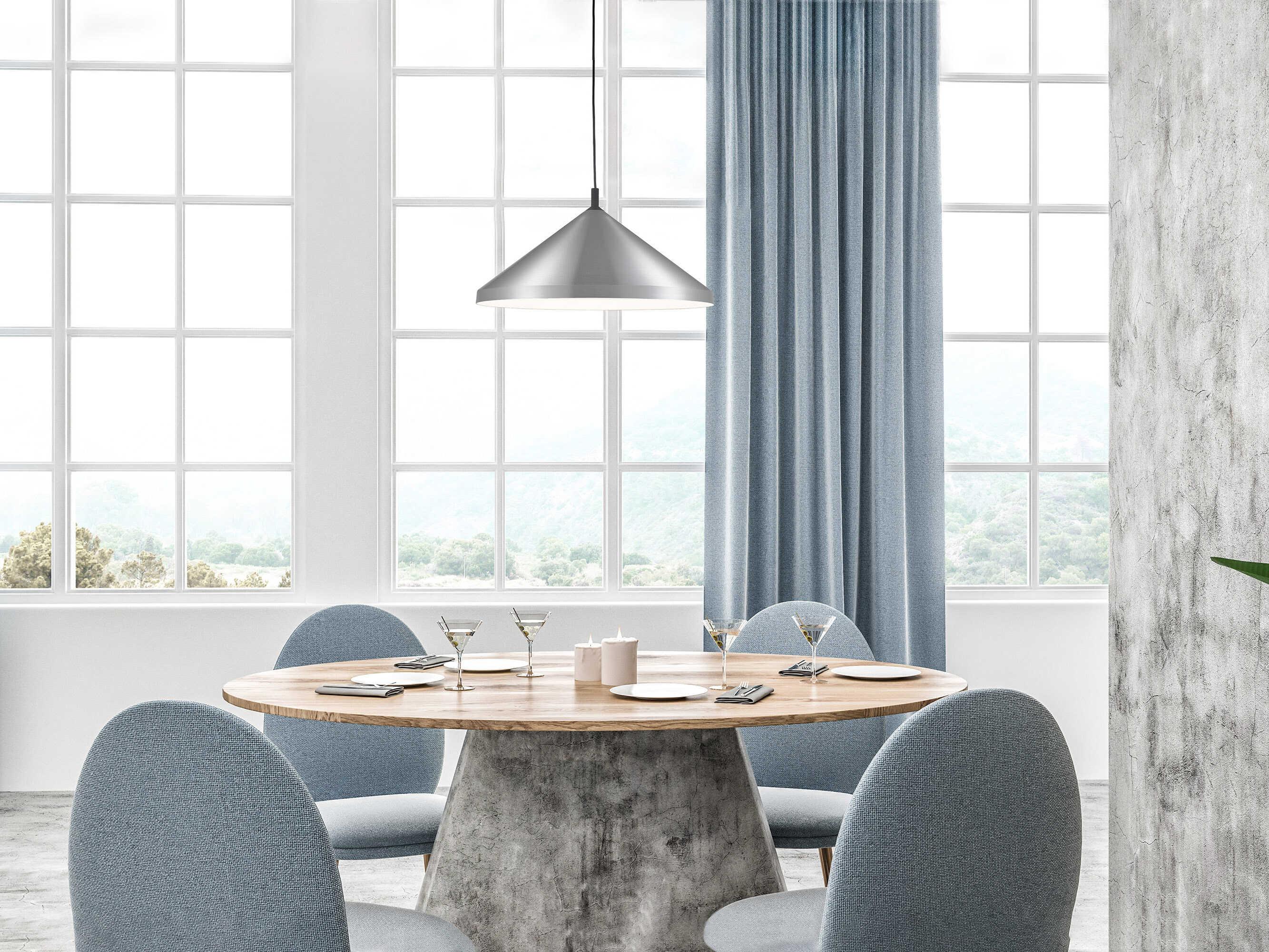 Kuzco Lighting Dorothy 1-Light Brushed Nickel Black Pendant