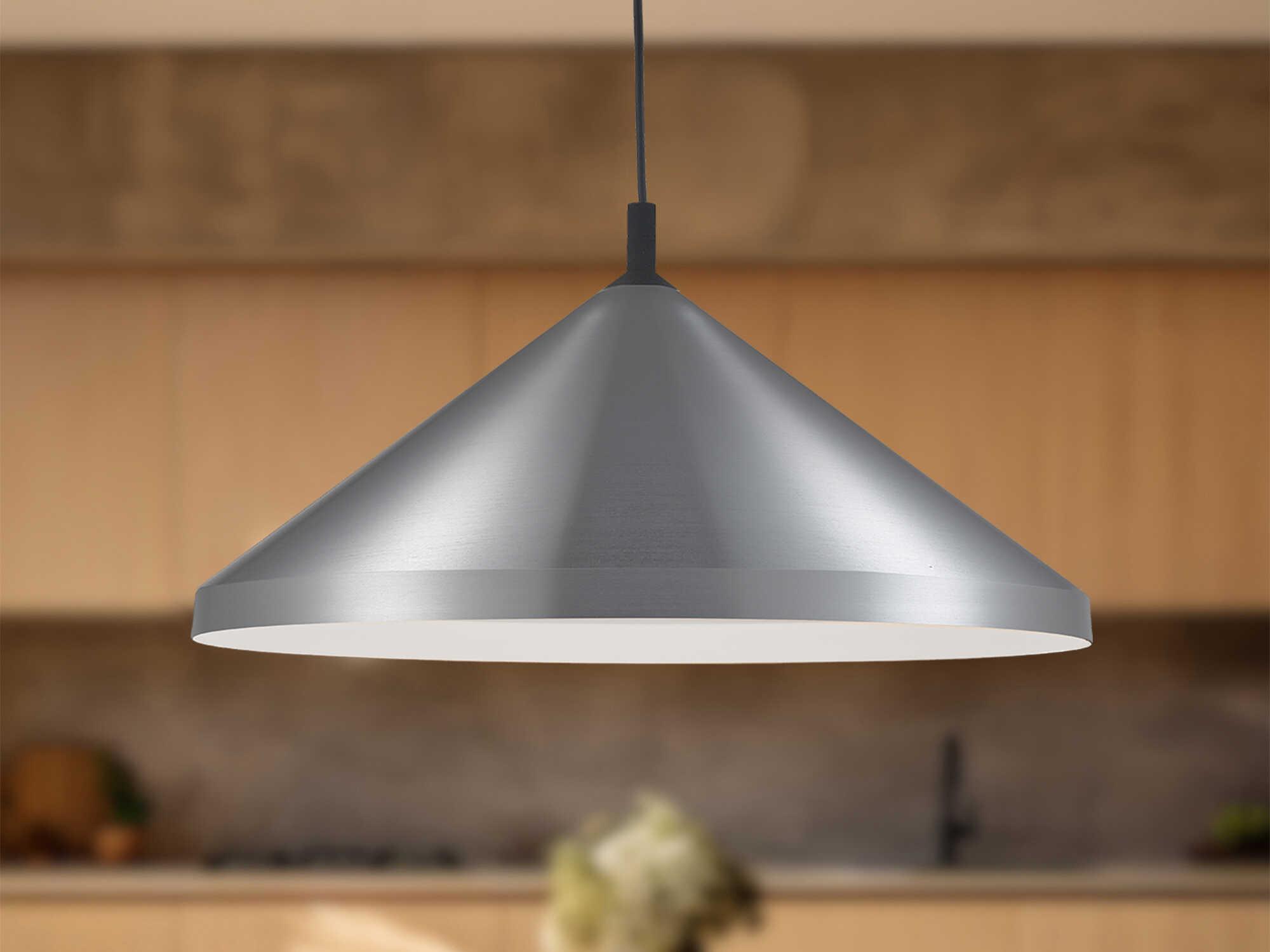 Kuzco Lighting Dorothy 1-Light Brushed Nickel Black Pendant