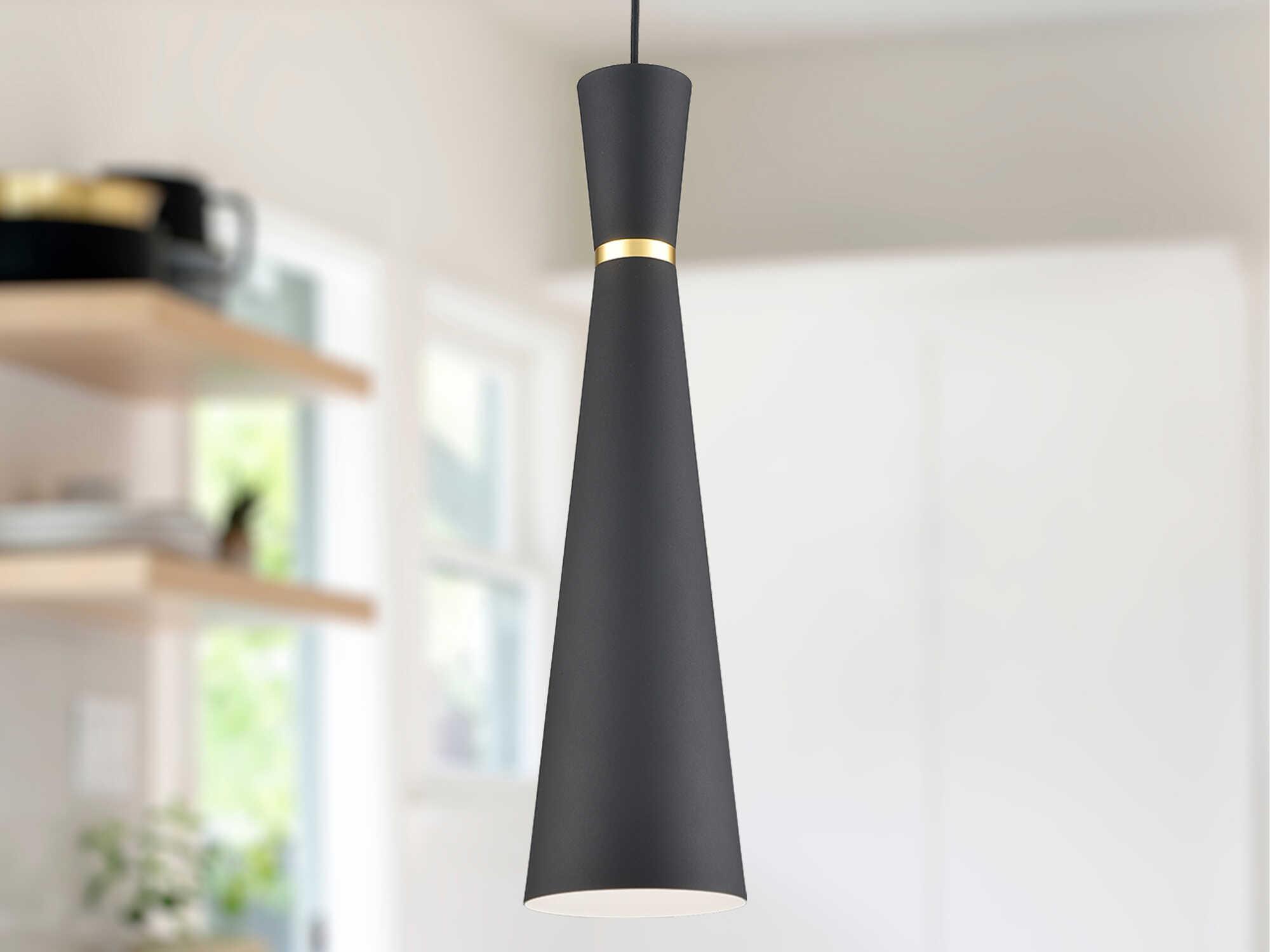 Kuzco Lighting Vanderbilt 1-Light Black Gold Mini Pendant