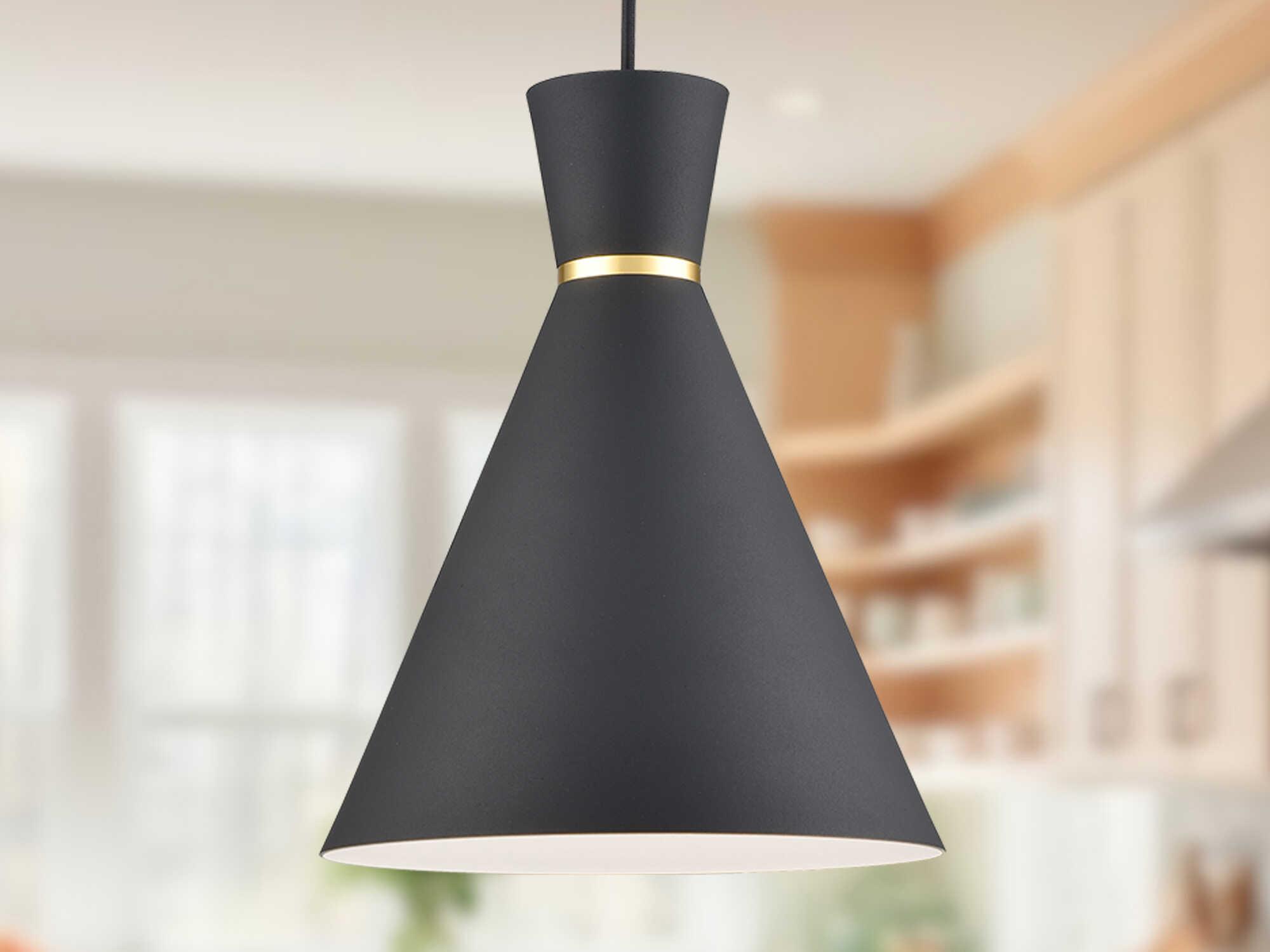 Kuzco Lighting Vanderbilt 1-Light Black Gold Mini Pendant