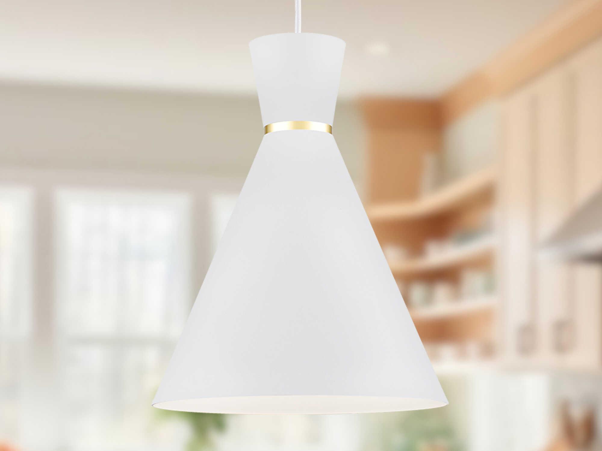 Kuzco Lighting Vanderbilt 1-Light White Gold Mini Pendant