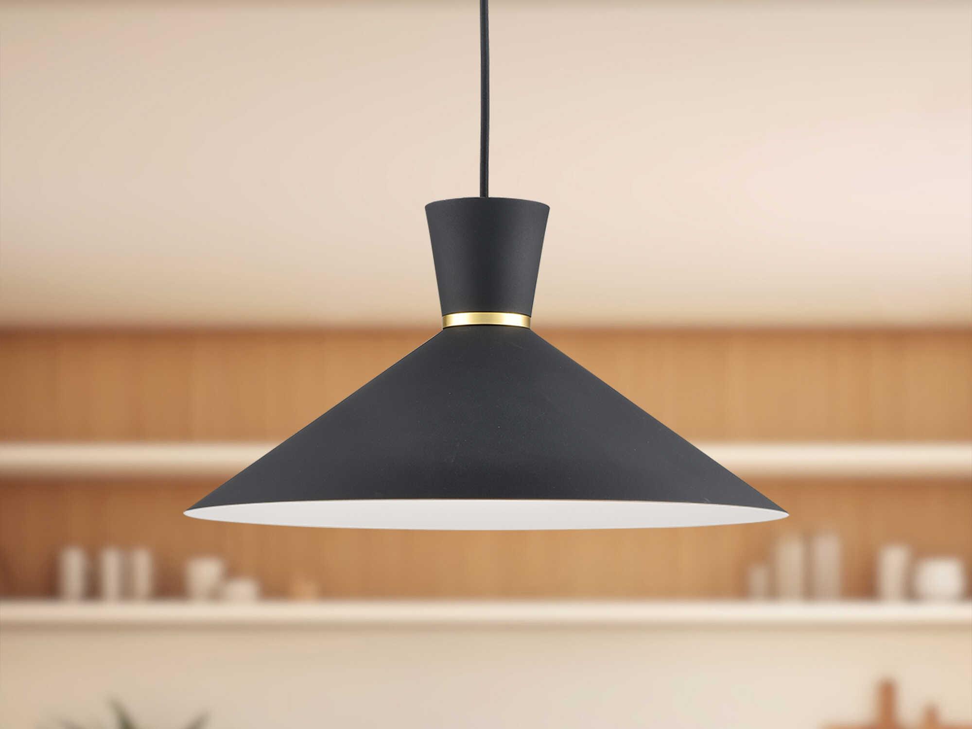 Kuzco Lighting Vanderbilt 1-Light Black Gold Pendant