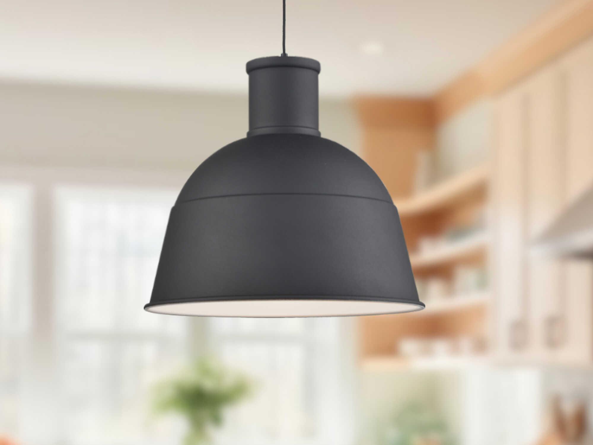 Kuzco Lighting Irving 1-Light Black Dome Pendant