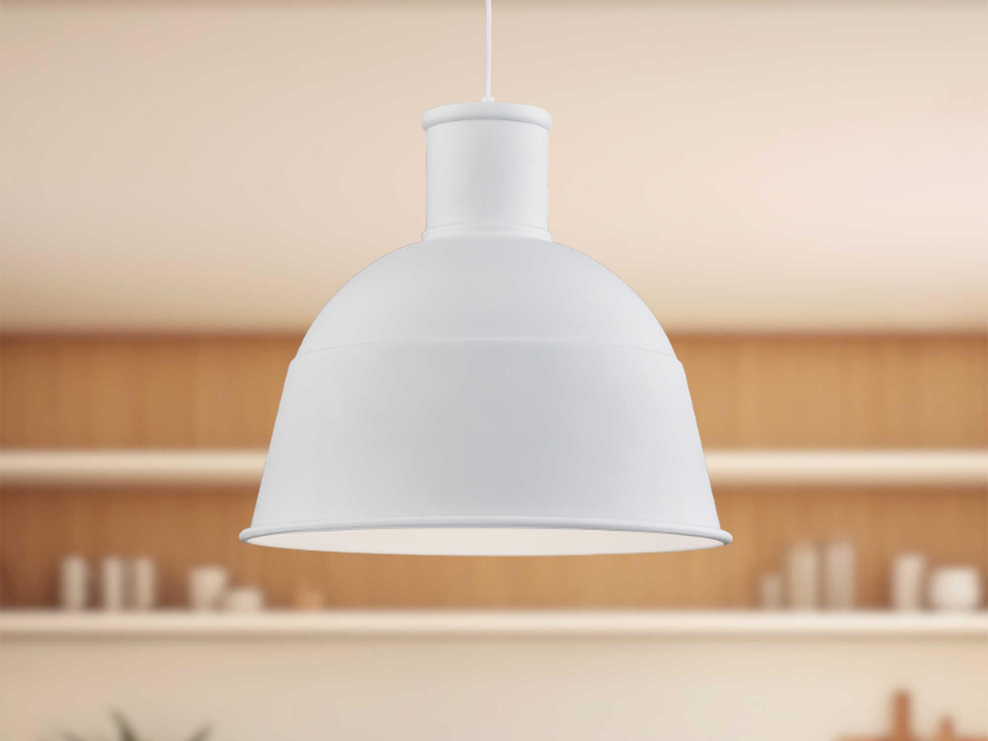 Kuzco Lighting Irving 1-Light White Dome Pendant