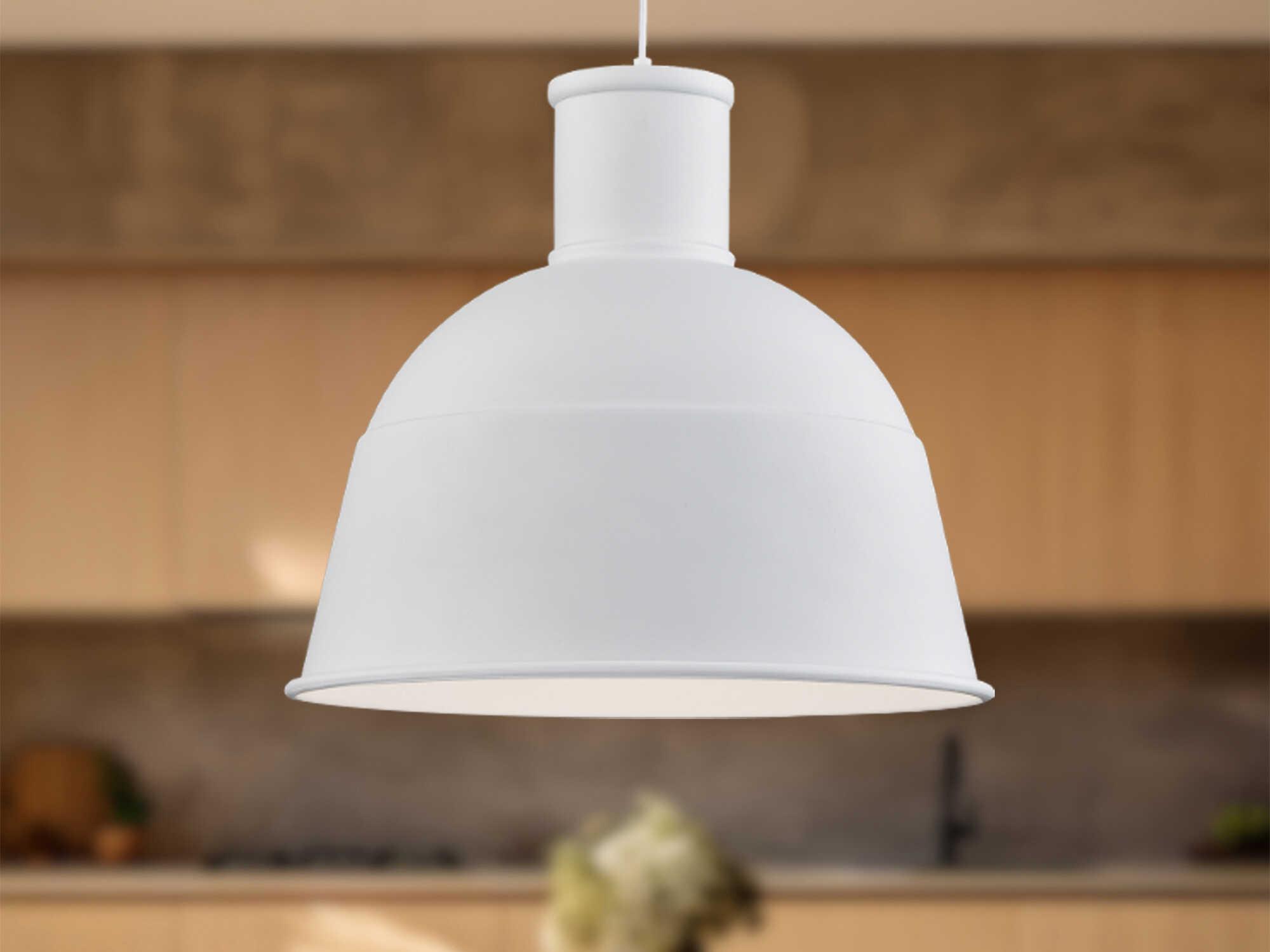 Kuzco Lighting Irving 1-Light White Dome Pendant