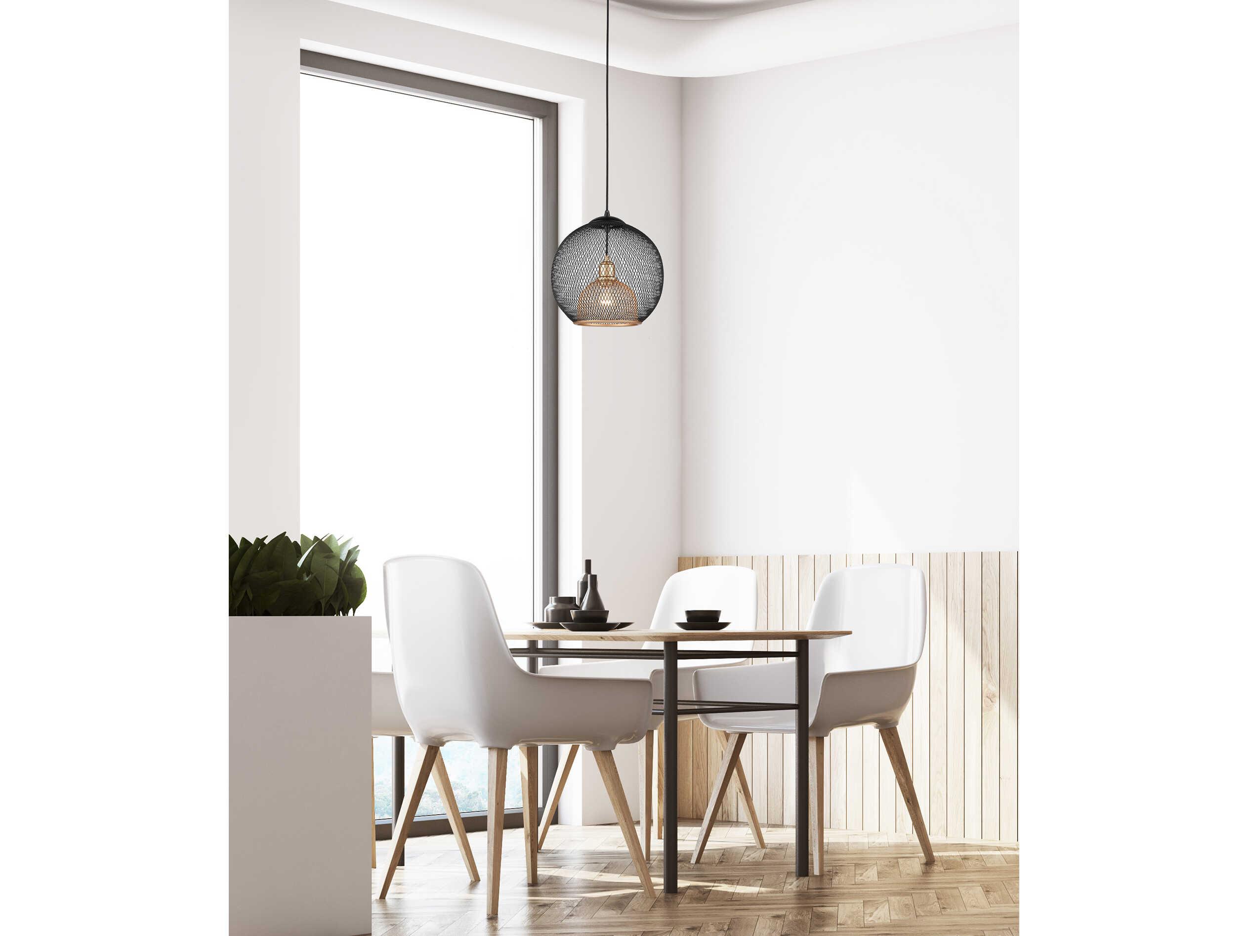 Kuzco Lighting Gibraltar 1-Light Black Gold Globe Mini Pendant