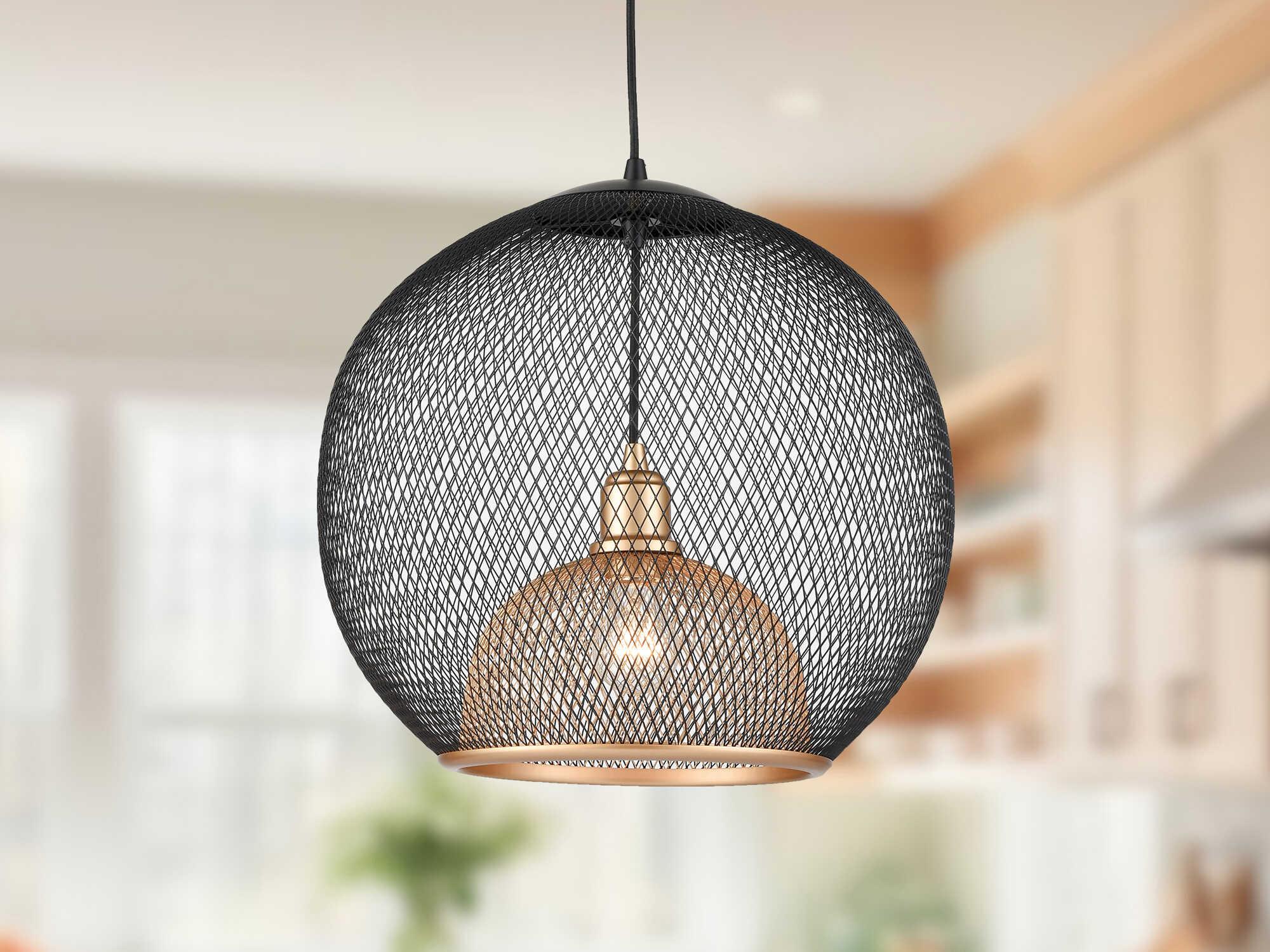 Kuzco Lighting Gibraltar 1-Light Black Gold Globe Pendant