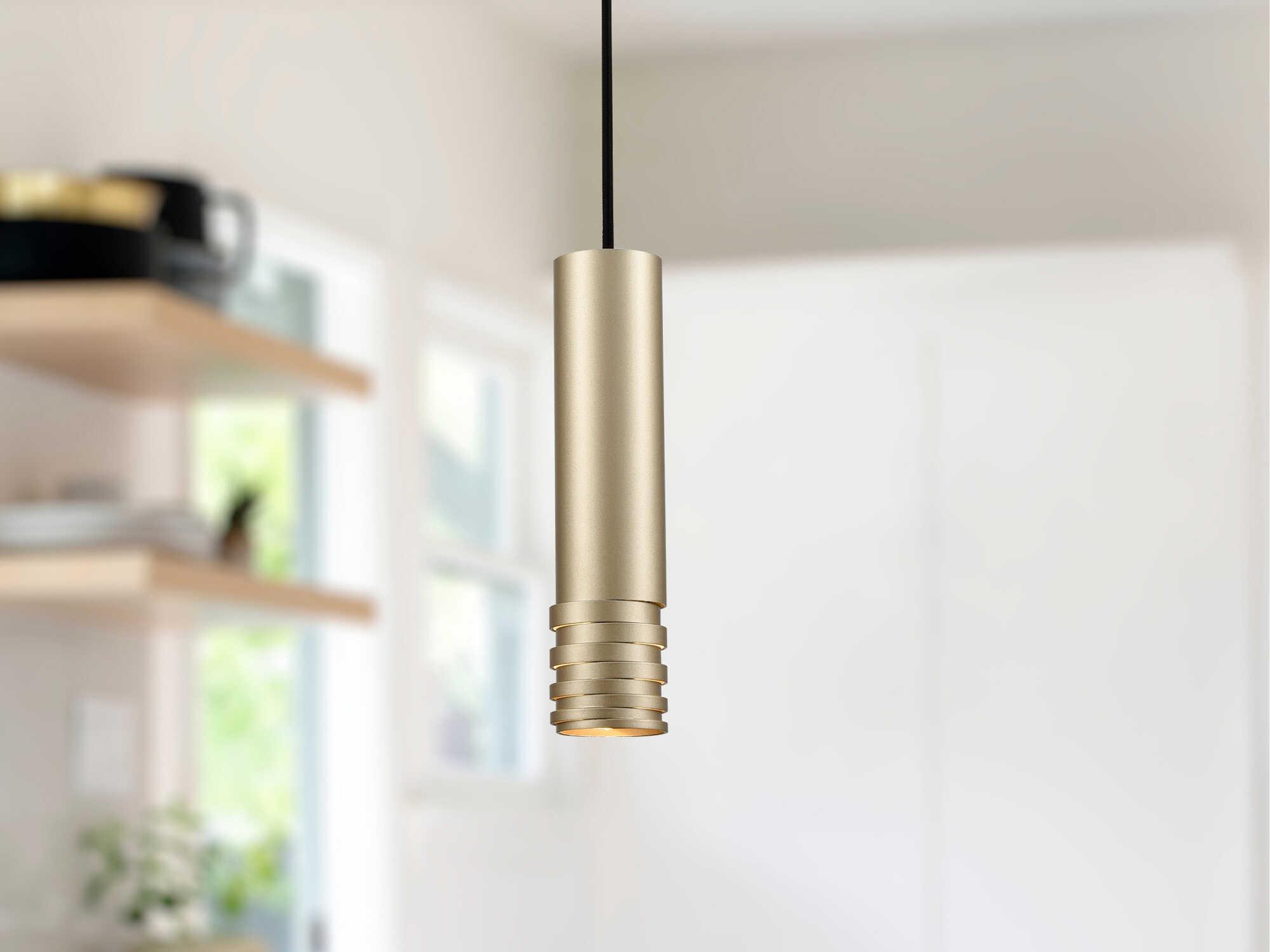 Kuzco Lighting Milca 1-Light Gold Cylinder Mini Pendant