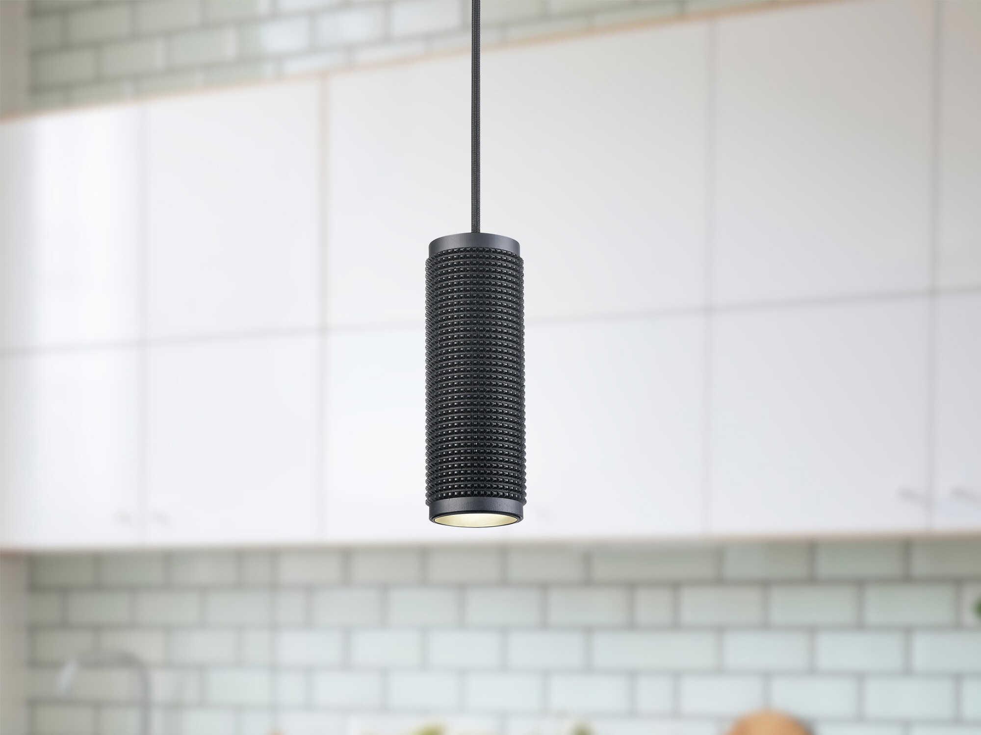 Kuzco Lighting Micro 1-Light Black Cylinder Mini Pendant