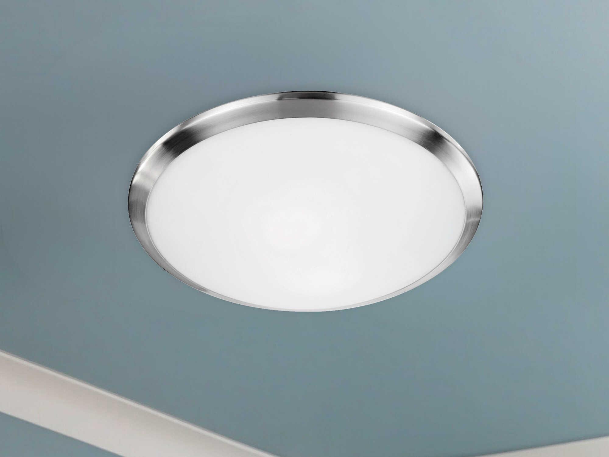 Kuzco Lighting Malta 2-Light Brushed Nickel Round Flush Mount
