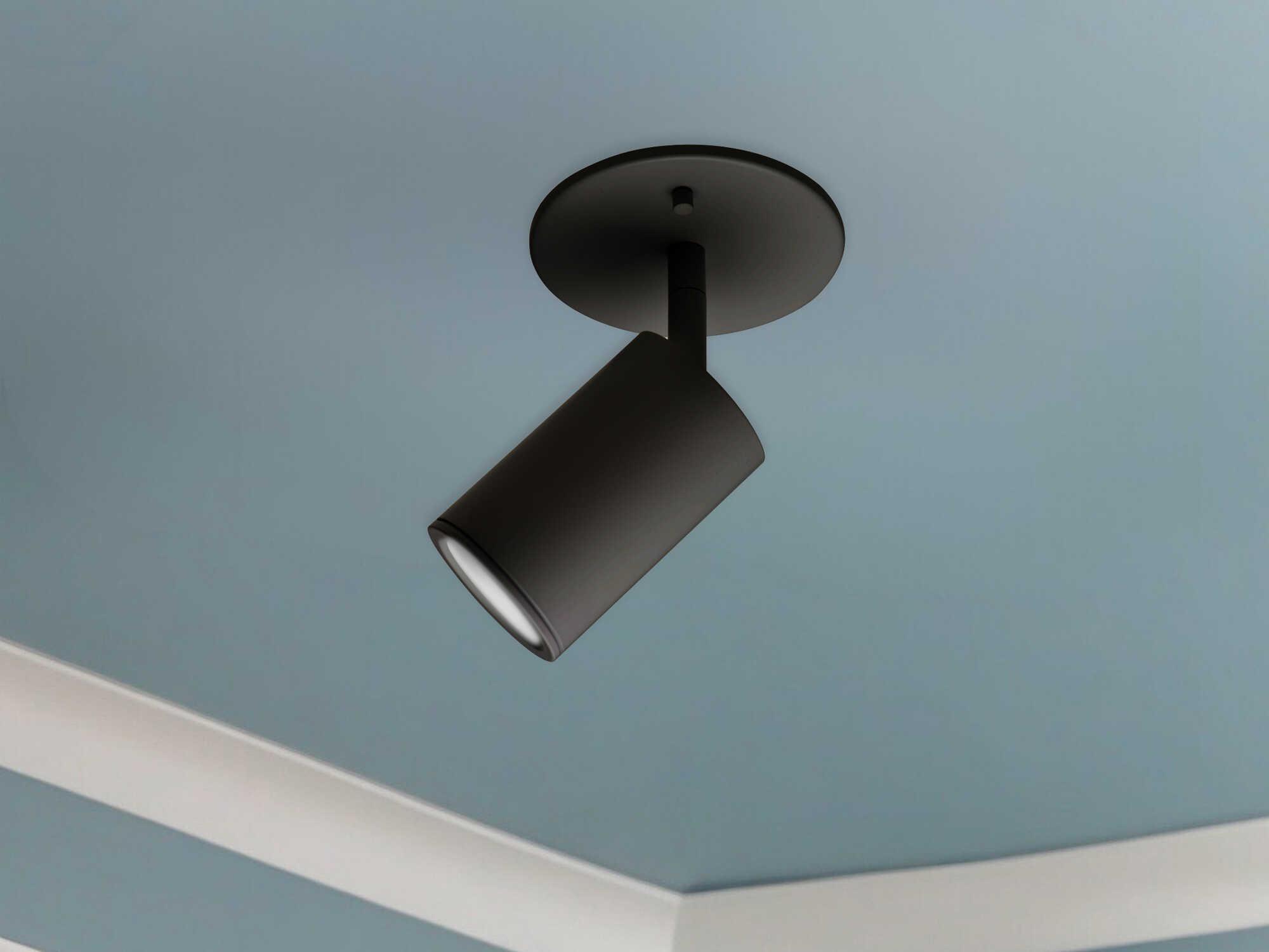 Kuzco Lighting Barclay 1-Light Black Cylinder Semi Flush Mount