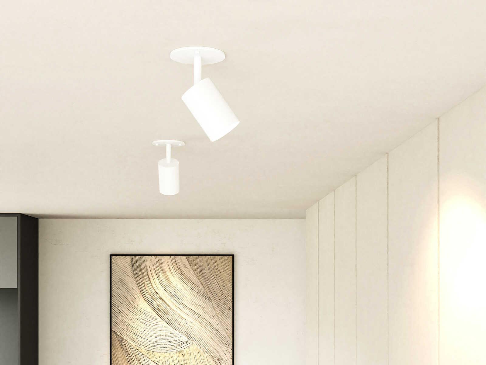 Kuzco Lighting Barclay 1-Light White Cylinder Semi Flush Mount