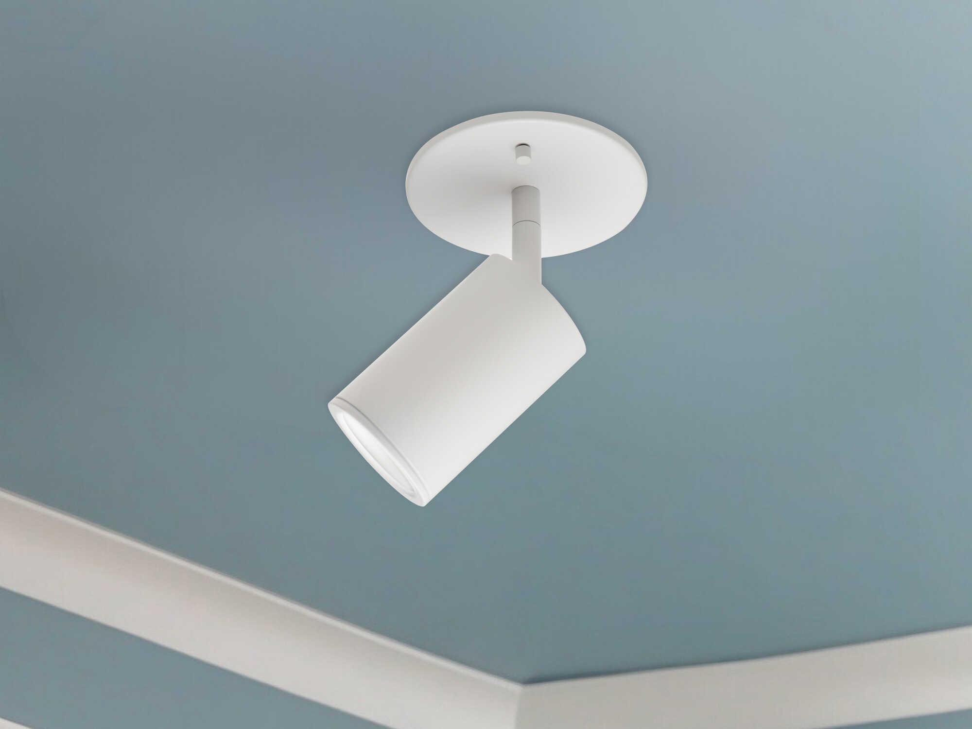 Kuzco Lighting Barclay 1-Light White Cylinder Semi Flush Mount