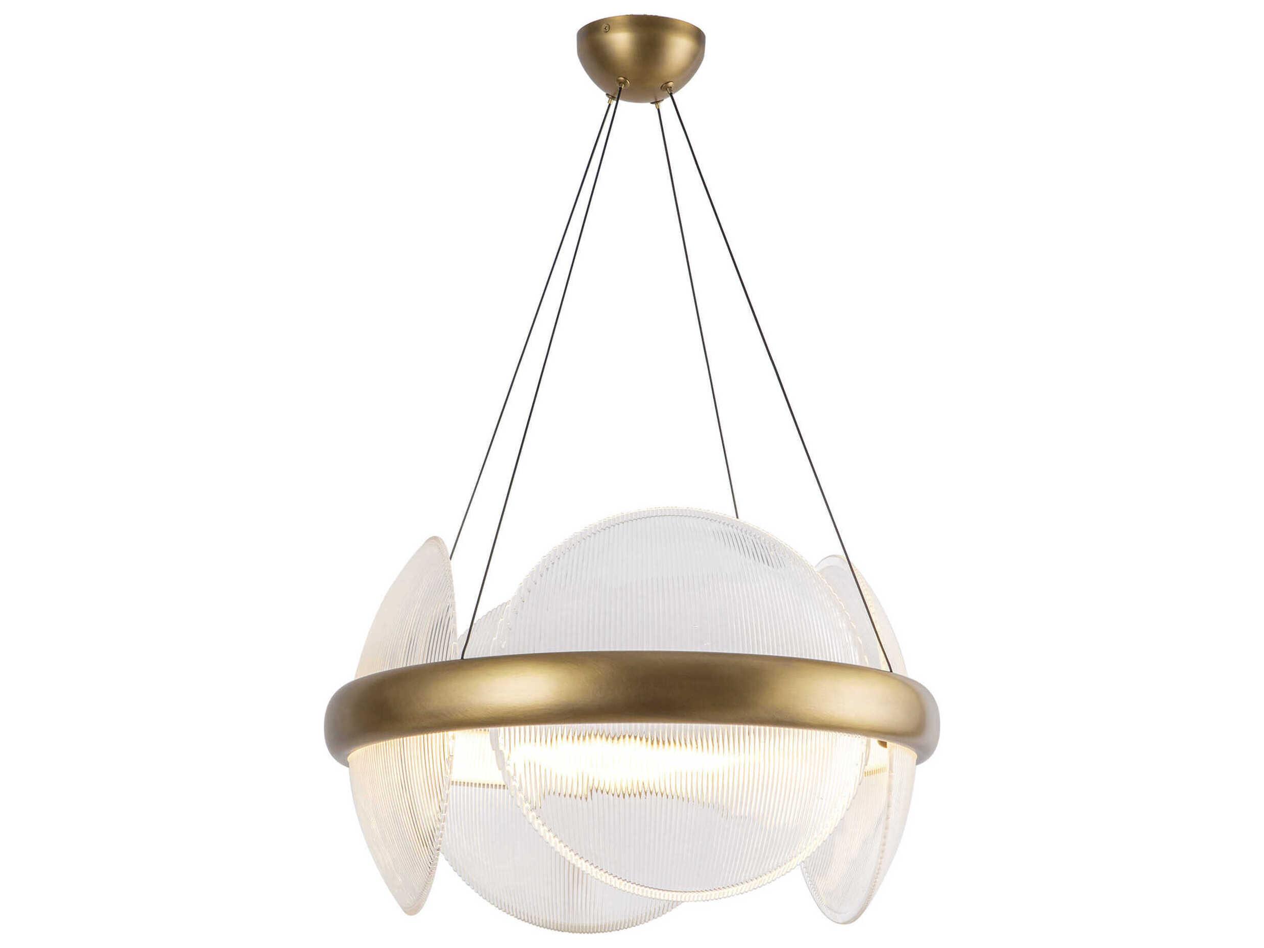 Kuzco Lighting Taurus Vintage Brass Round Chandelier