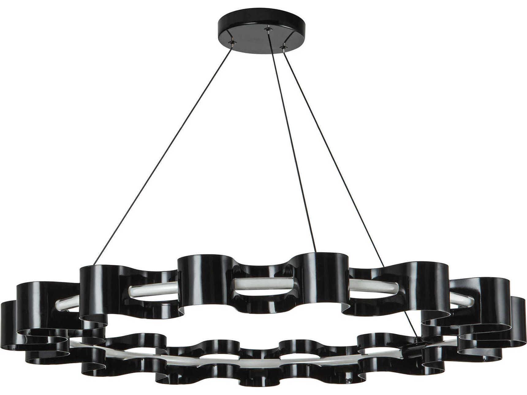 Kuzco Lighting Nami Gloss Black Round Chandelier