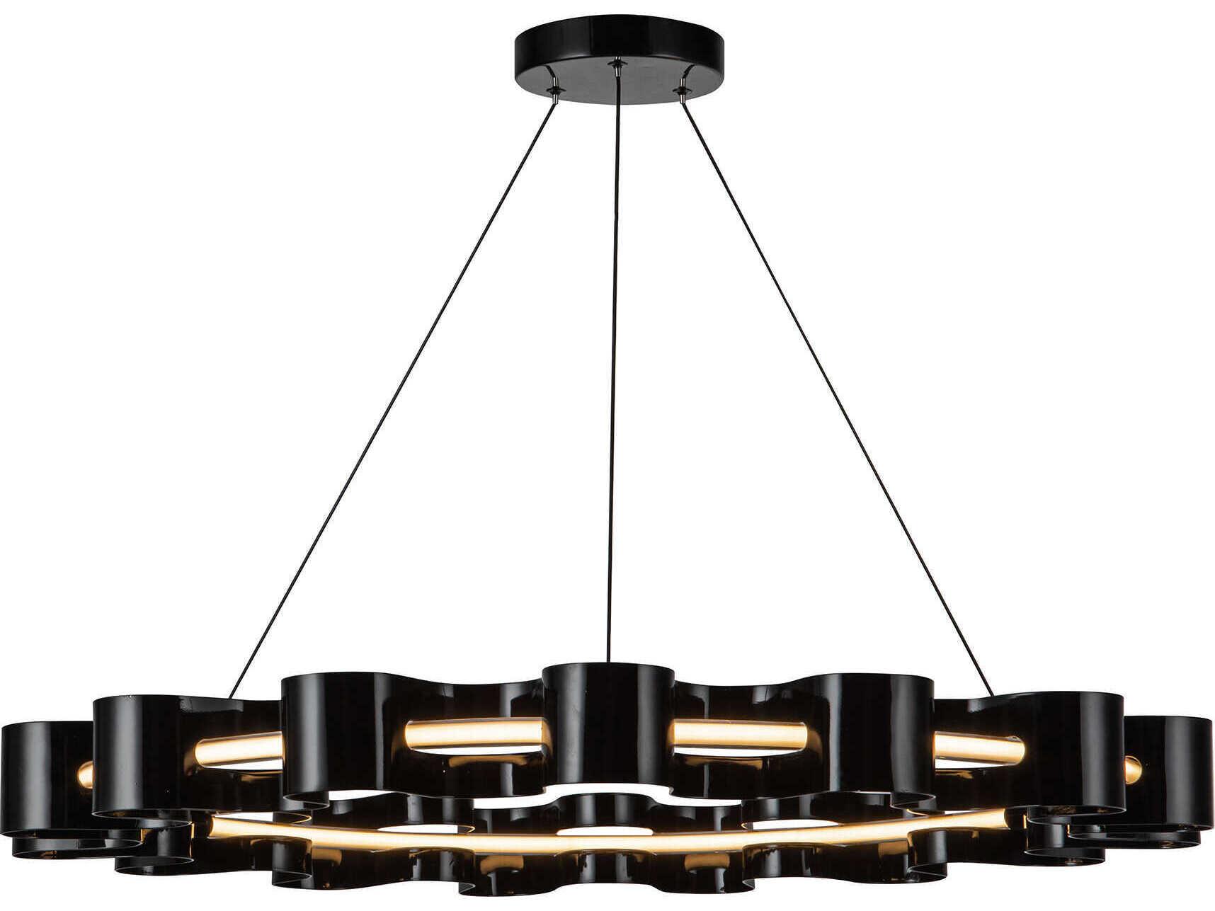 Kuzco Lighting Nami Gloss Black Round Chandelier