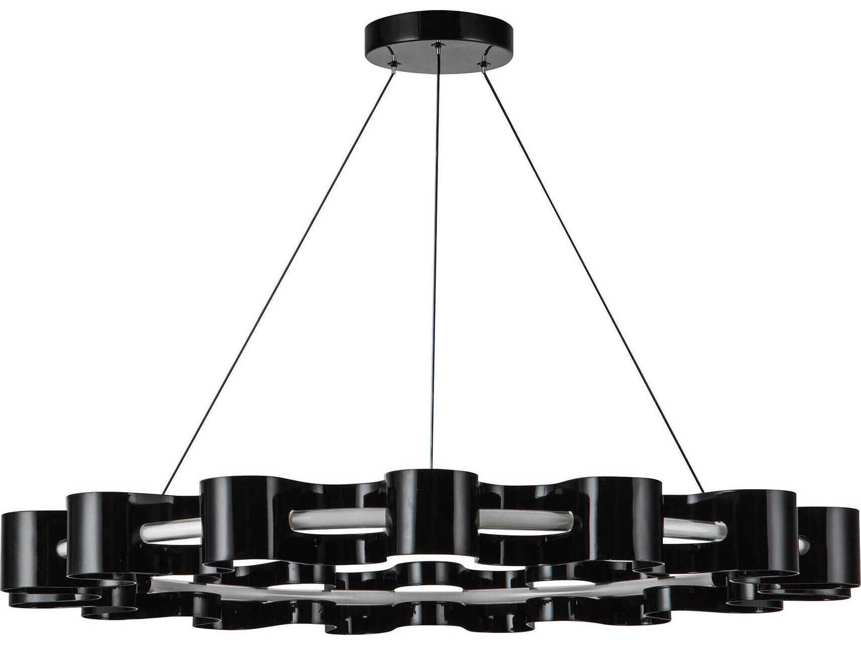 Kuzco Lighting Nami Gloss Black Round Chandelier