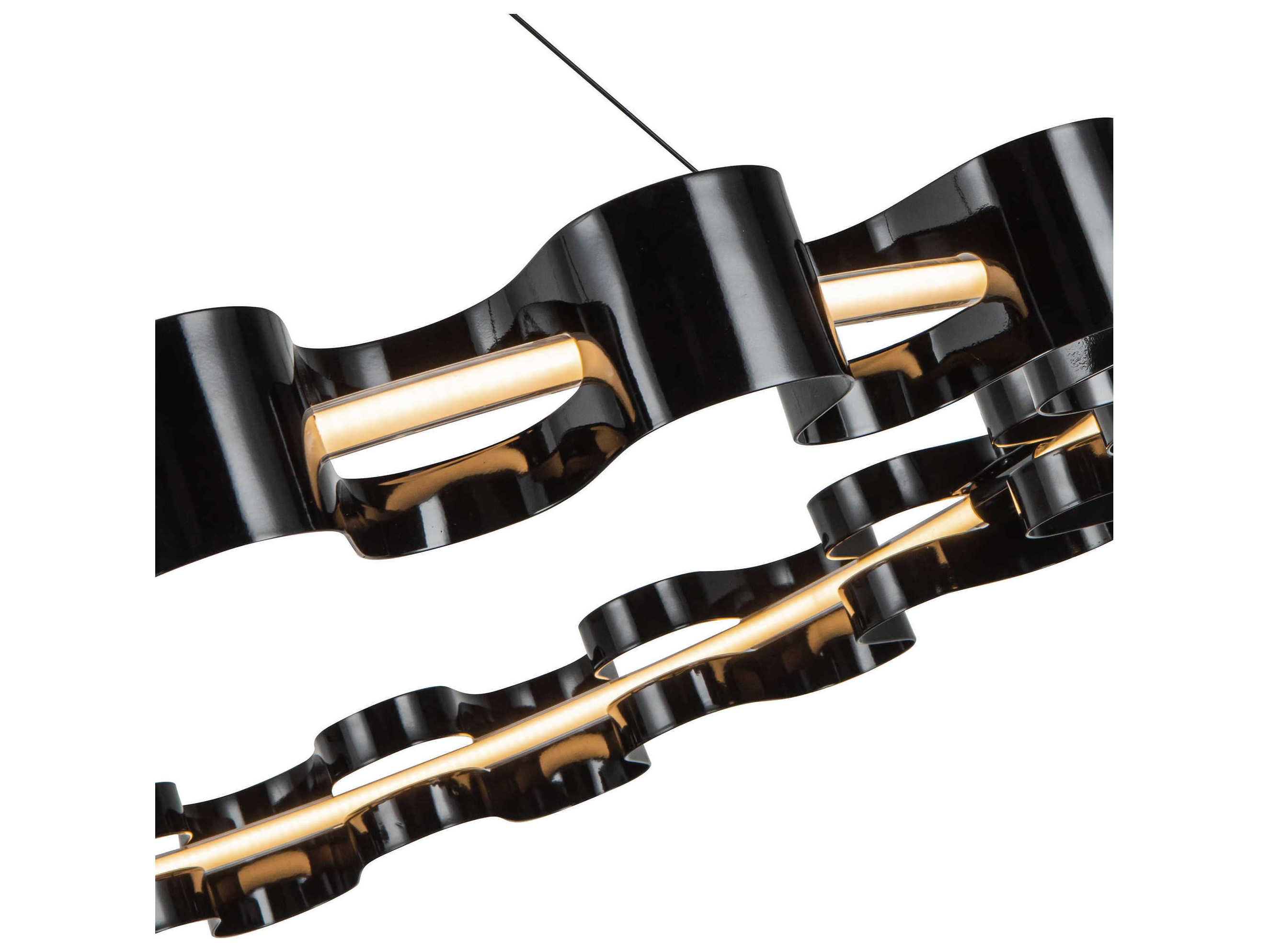 Kuzco Lighting Nami Gloss Black Round Chandelier