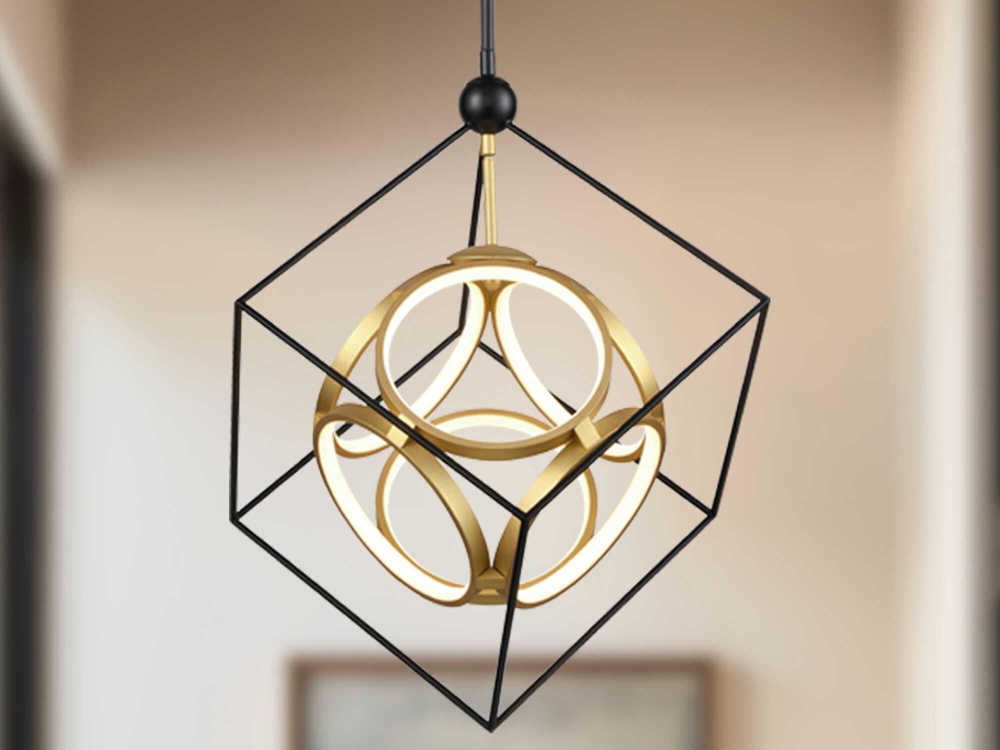 Kuzco Lighting Monza Black Antique Brass Geometric Chandelier