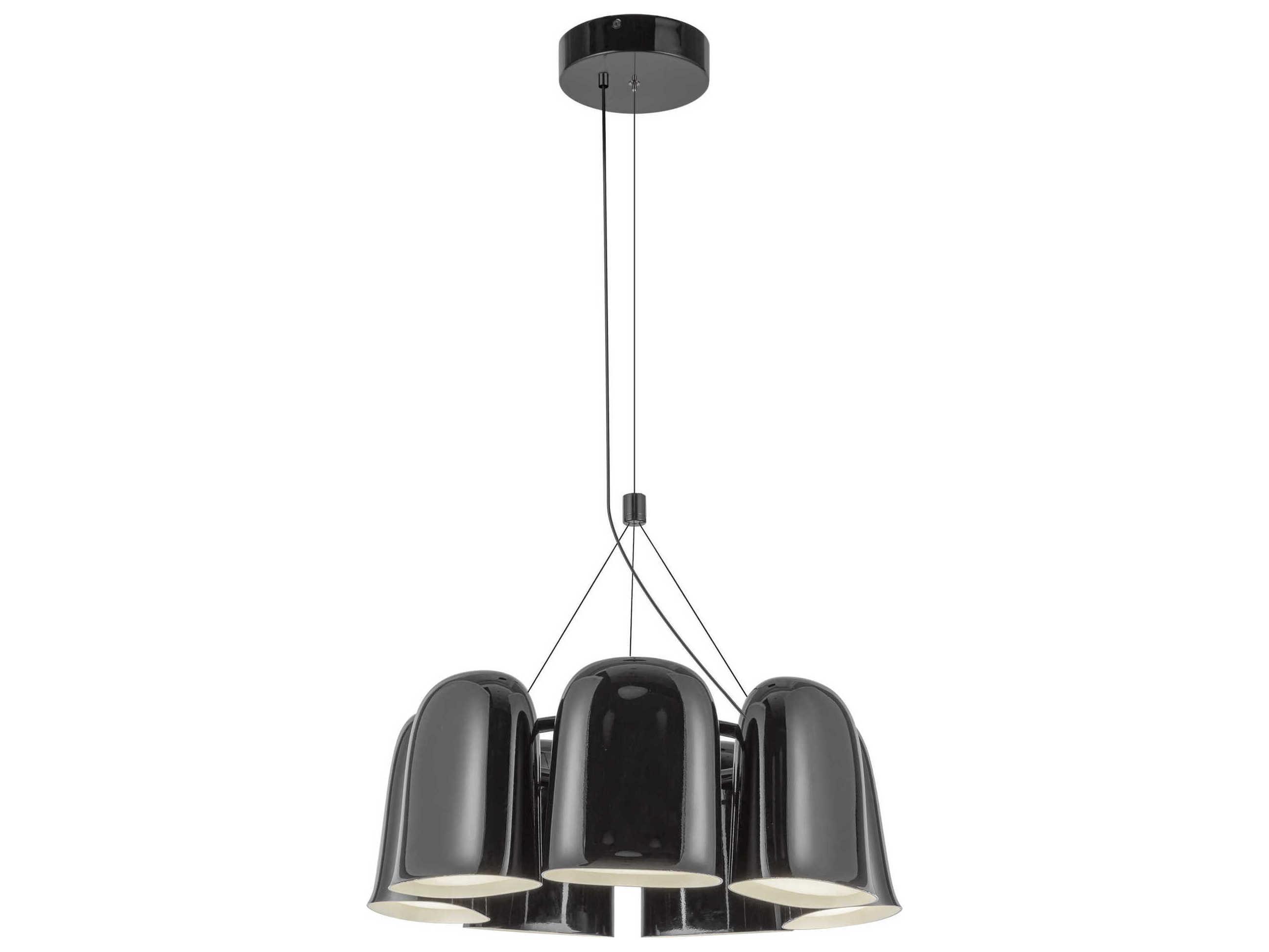 Kuzco Lighting Bell Glossy Black Chandelier