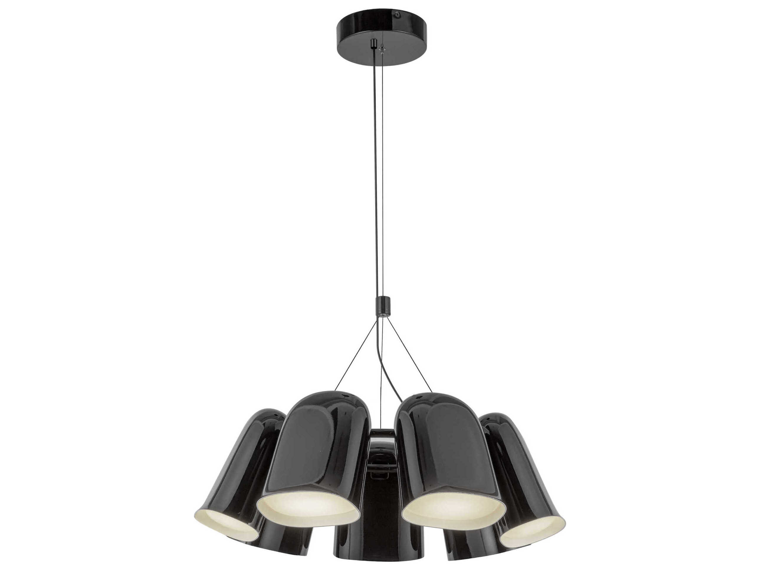 Kuzco Lighting Bell Glossy Black Chandelier