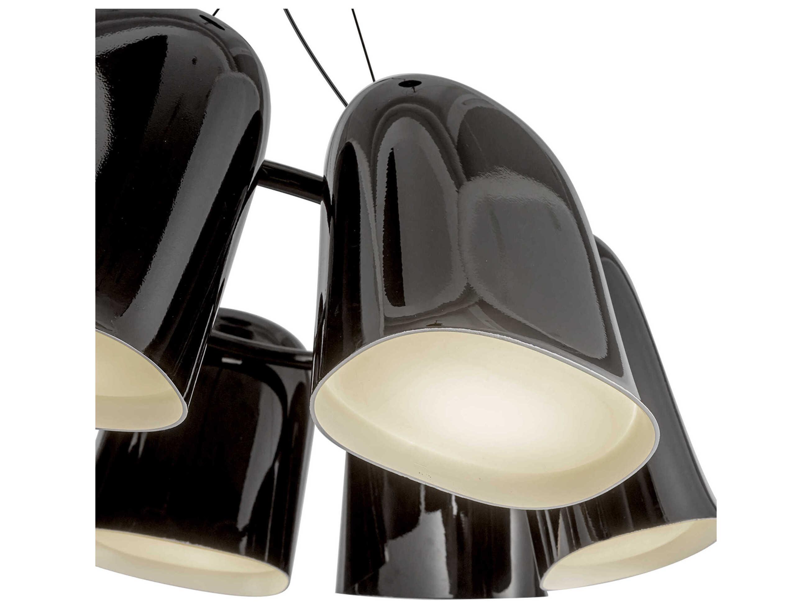 Kuzco Lighting Bell Glossy Black Chandelier